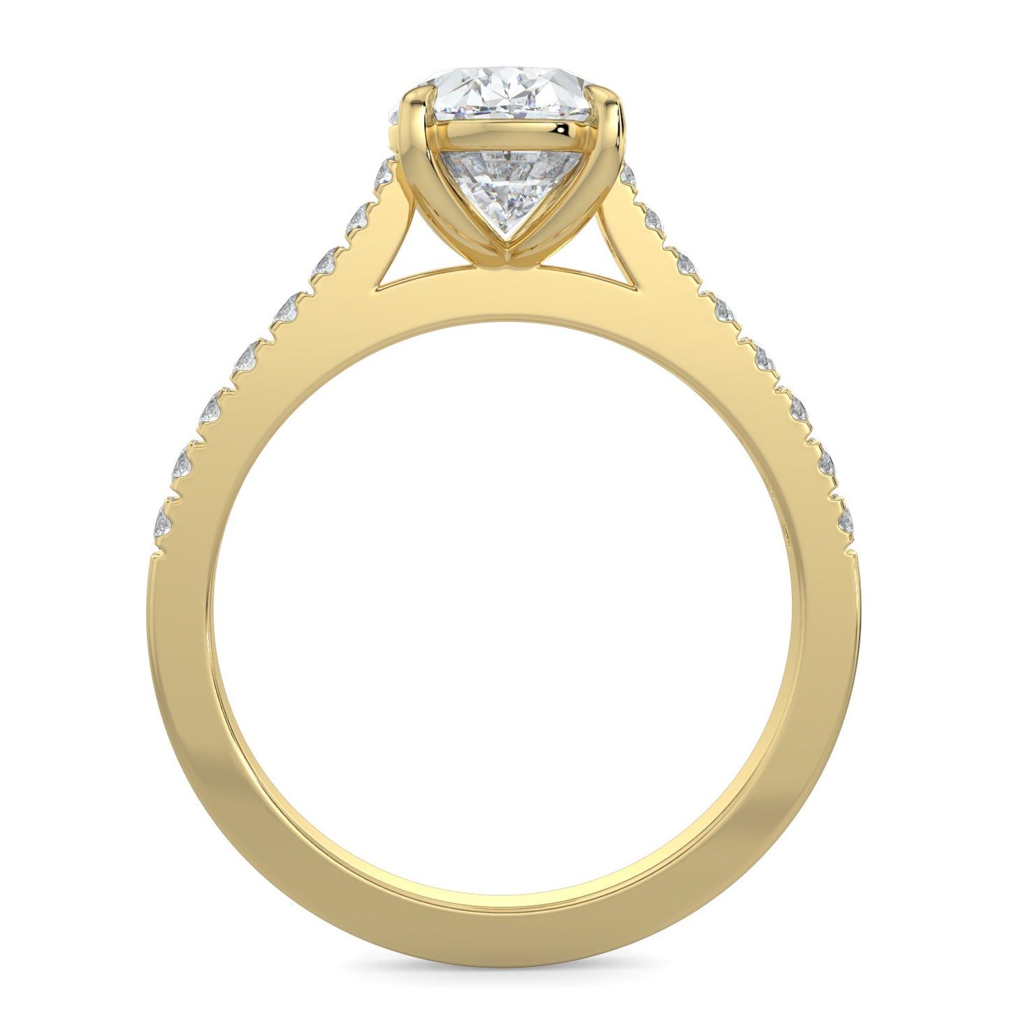 Kaylee-1.70 Carats Oval Moissanite Pave Setting Engagement Ring