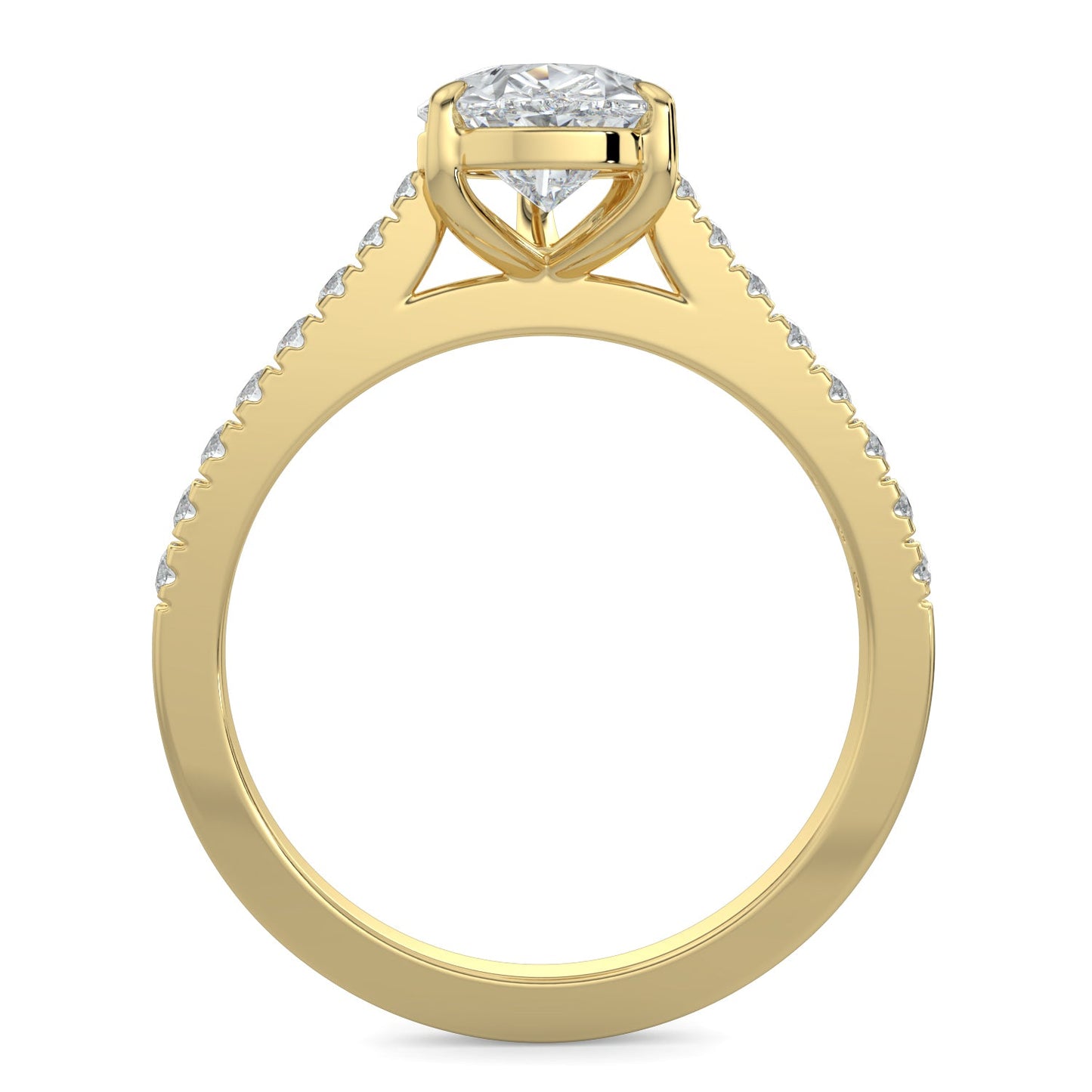 Savannah-1.20 Carats Pear Moissanite Pave Setting Engagement Ring