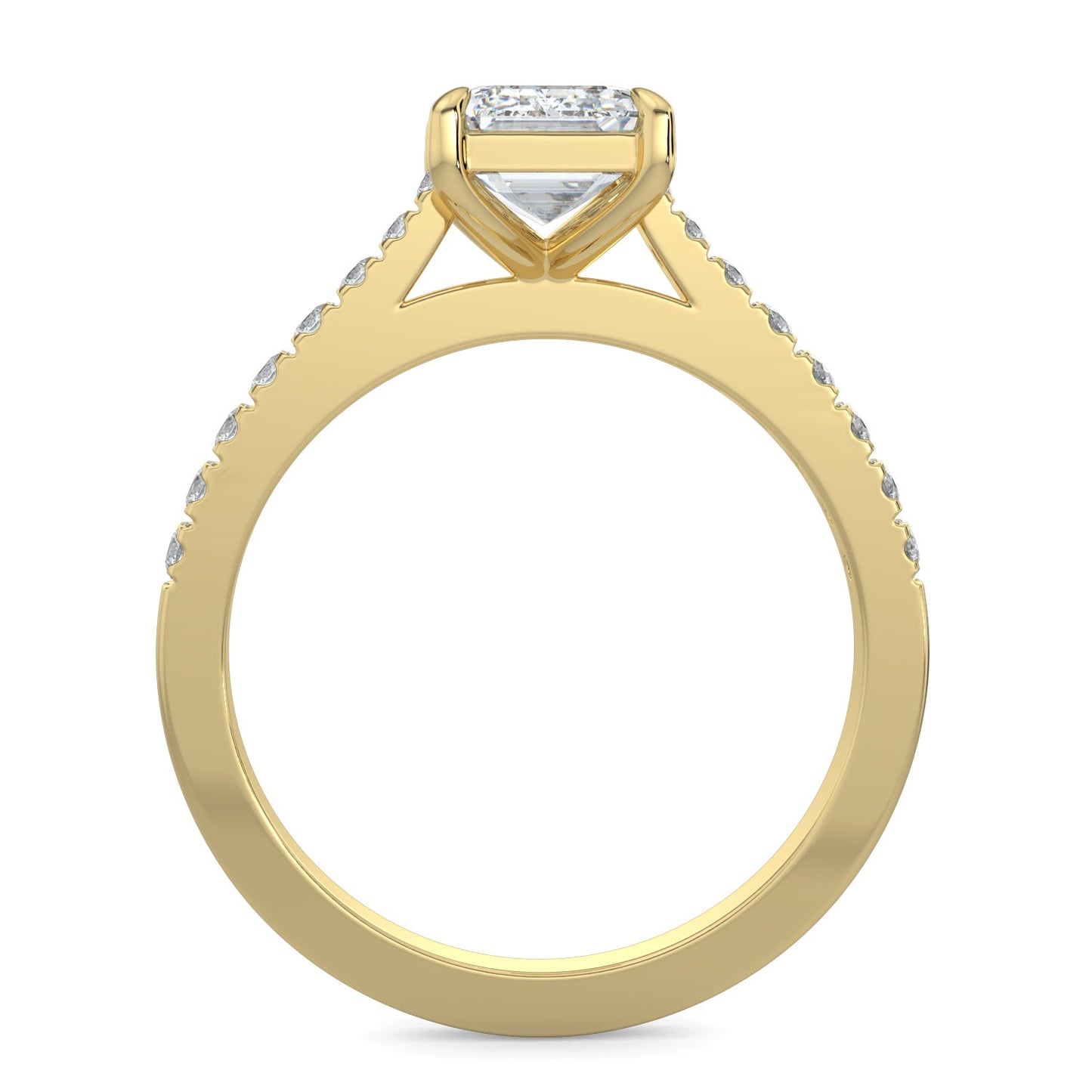 Kennedy-1.30 Carats Emerald Moissanite Pave Setting Engagement Ring