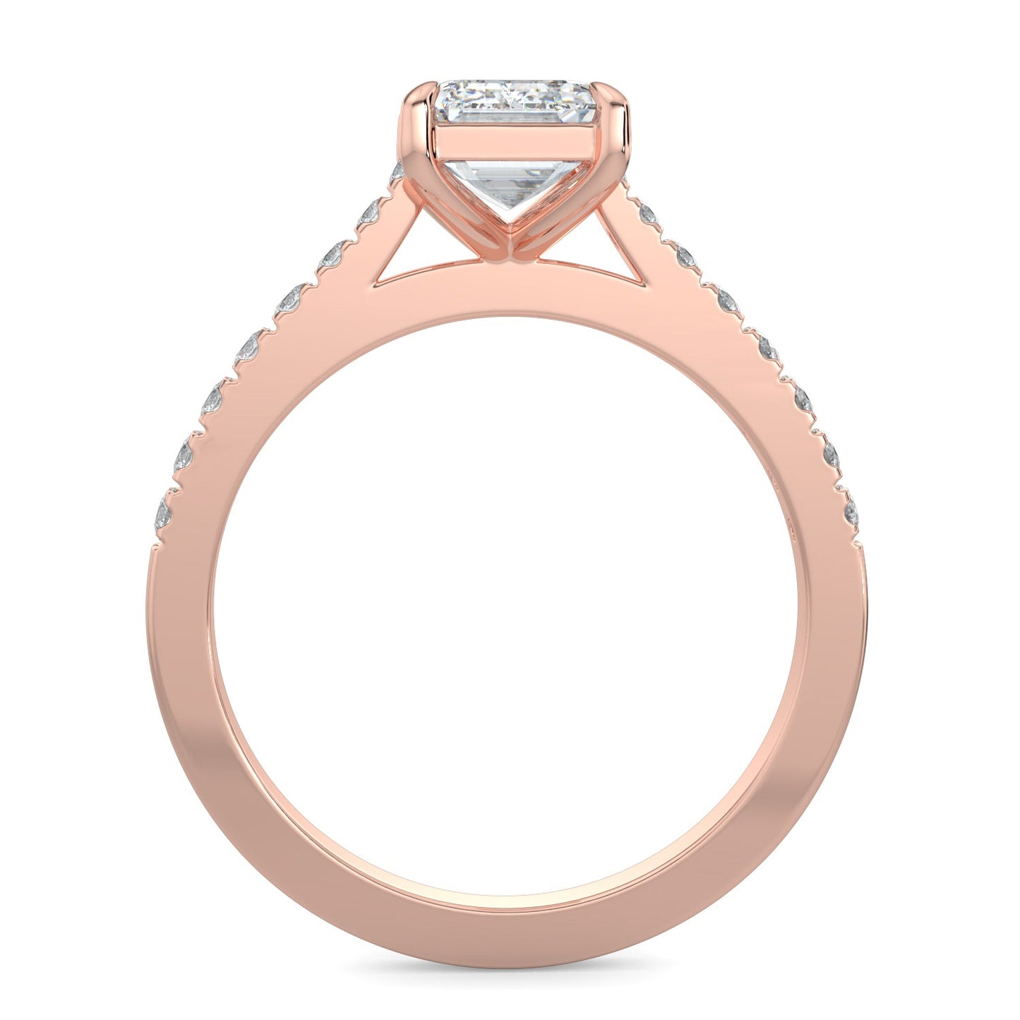 Kennedy-1.30 Carats Emerald Moissanite Pave Setting Engagement Ring