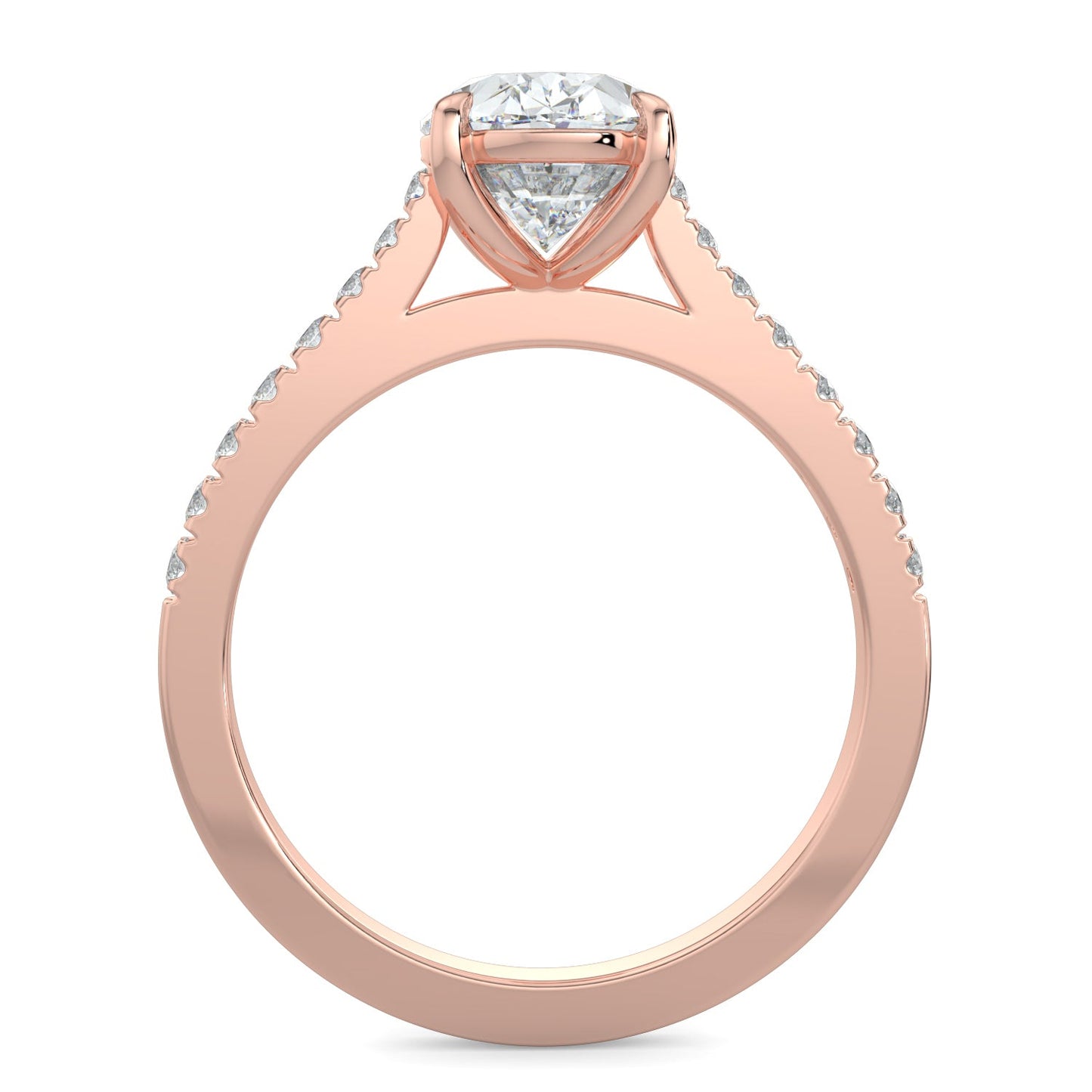 Kaylee-1.70 Carats Oval Moissanite Pave Setting Engagement Ring