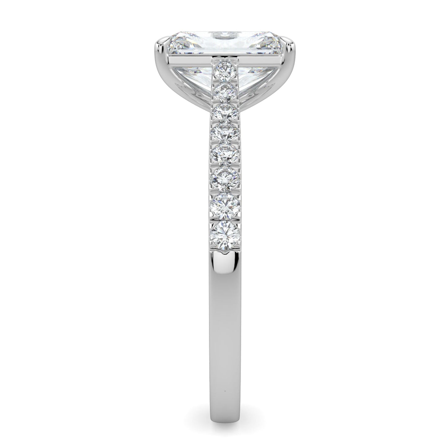 Sophie-1.20 Carats Radiant Moissanite Pave Setting Engagement Ring