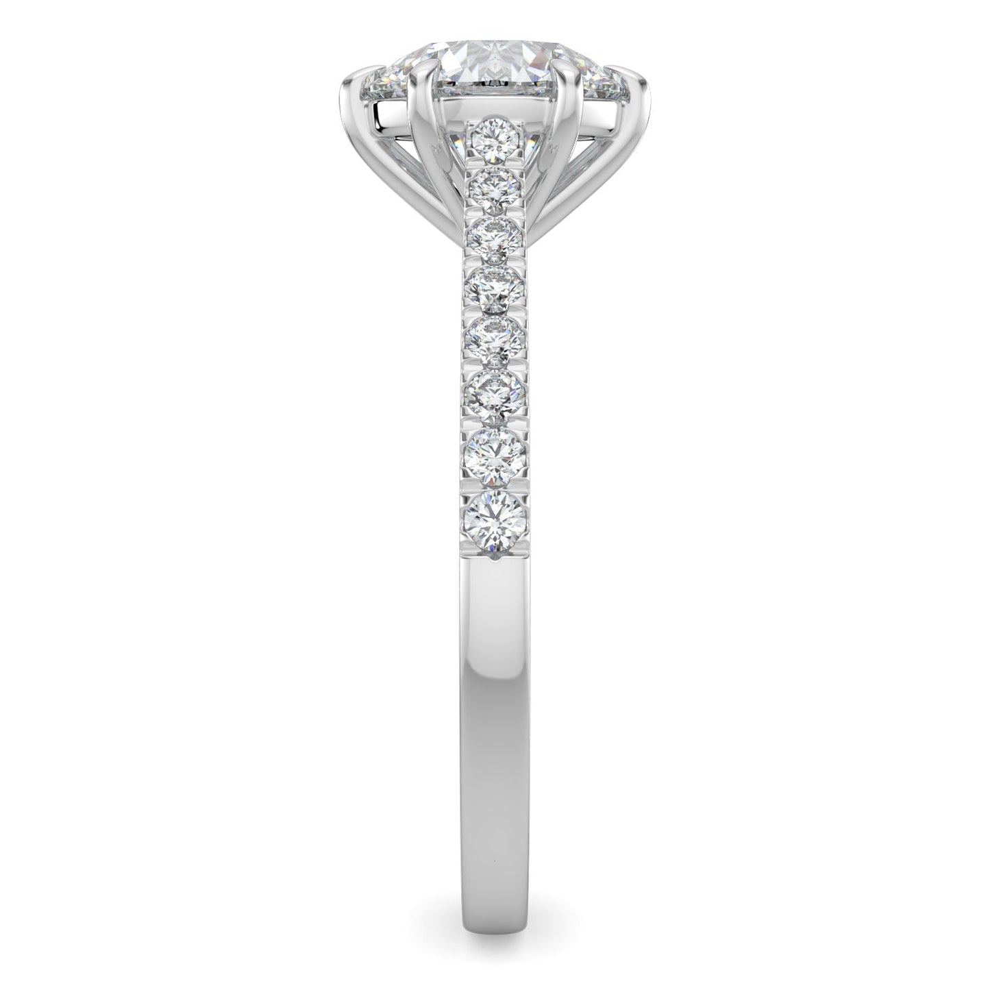 Skylar-1.0 Carats Round Moissanite Pave Setting Engagement Ring
