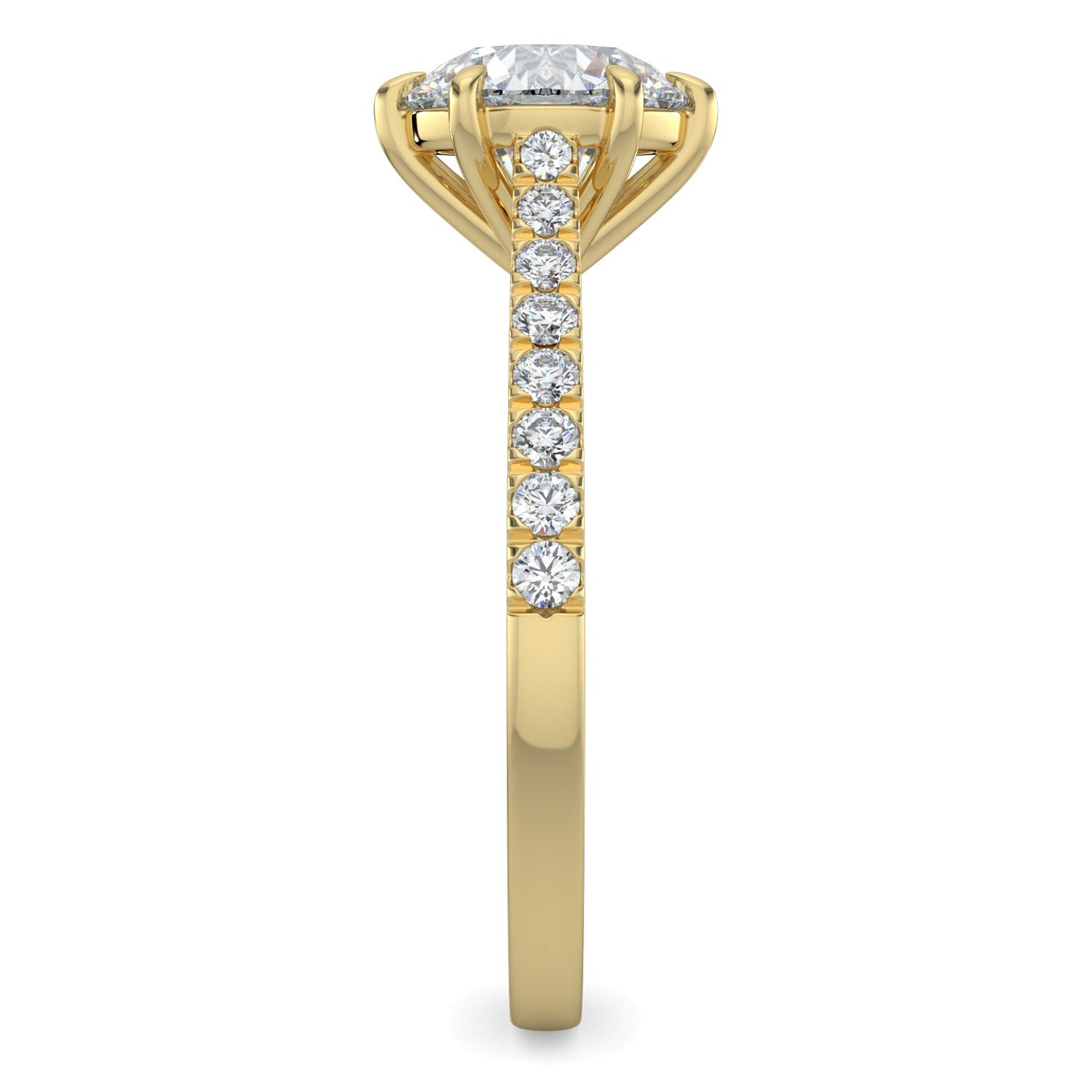 Skylar-1.0 Carats Round Moissanite Pave Setting Engagement Ring