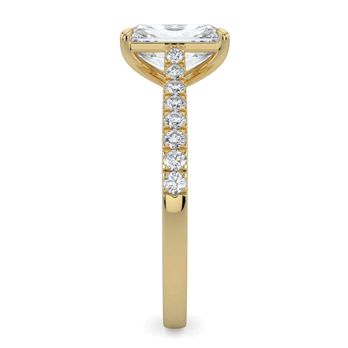 Sophie-1.20 Carats Radiant Moissanite Pave Setting Engagement Ring