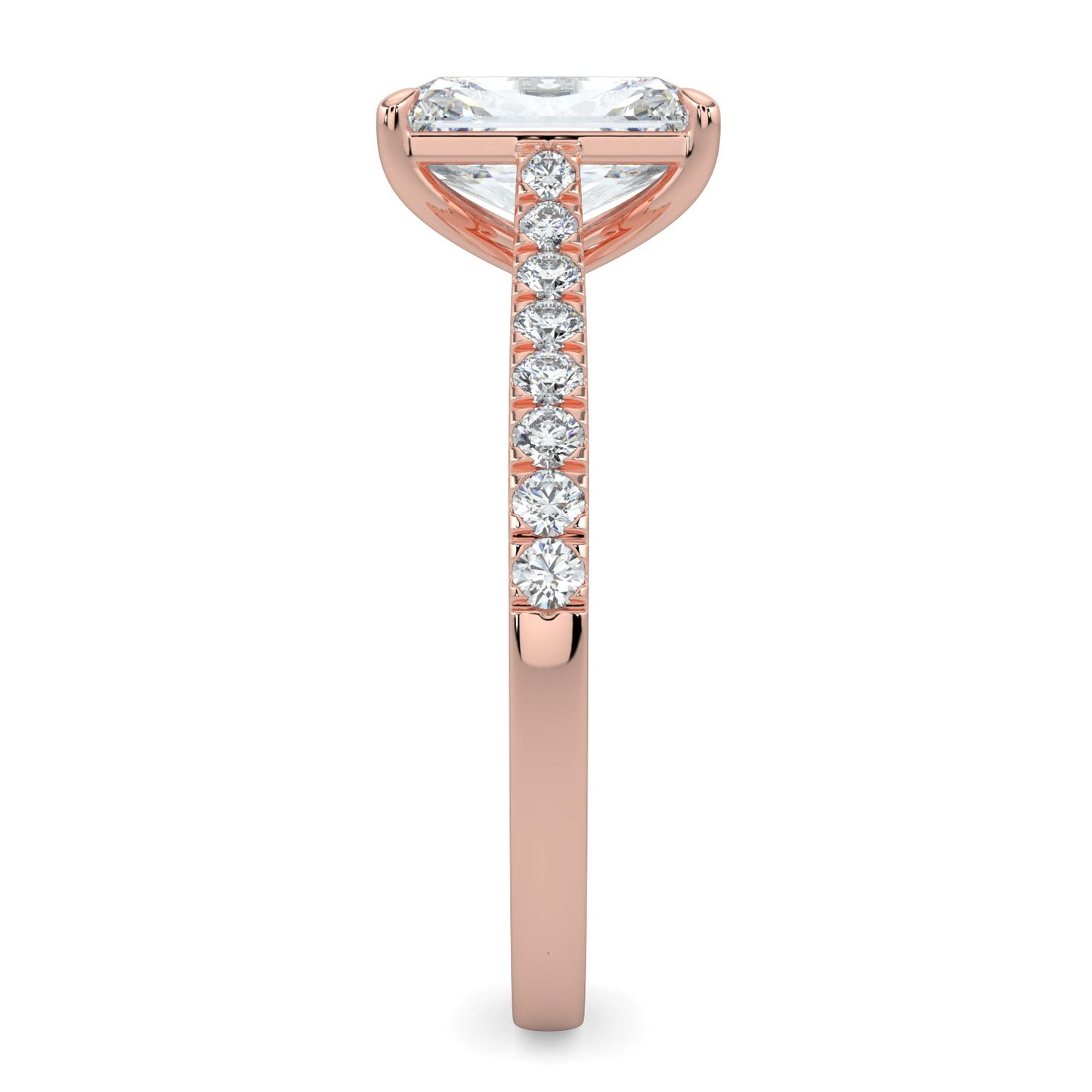 Sophie-1.20 Carats Radiant Moissanite Pave Setting Engagement Ring