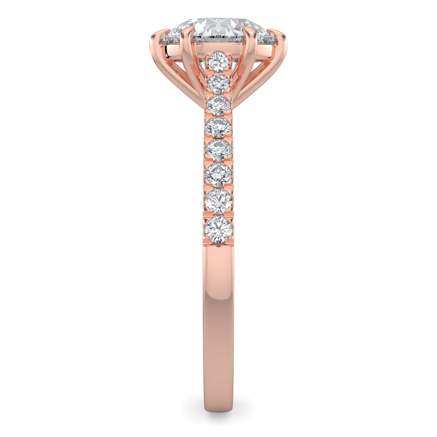 Skylar-1.0 Carats Round Moissanite Pave Setting Engagement Ring