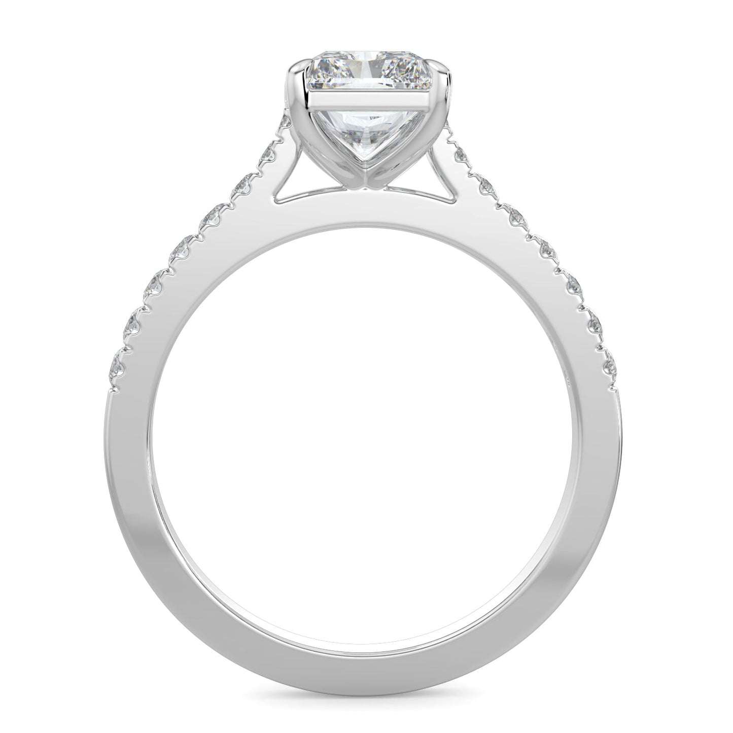 Sophie-1.20 Carats Radiant Moissanite Pave Setting Engagement Ring