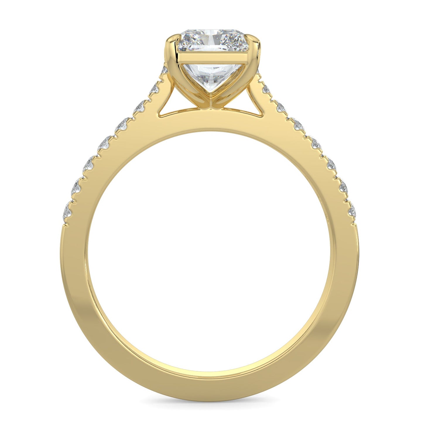 Sophie-1.20 Carats Radiant Moissanite Pave Setting Engagement Ring