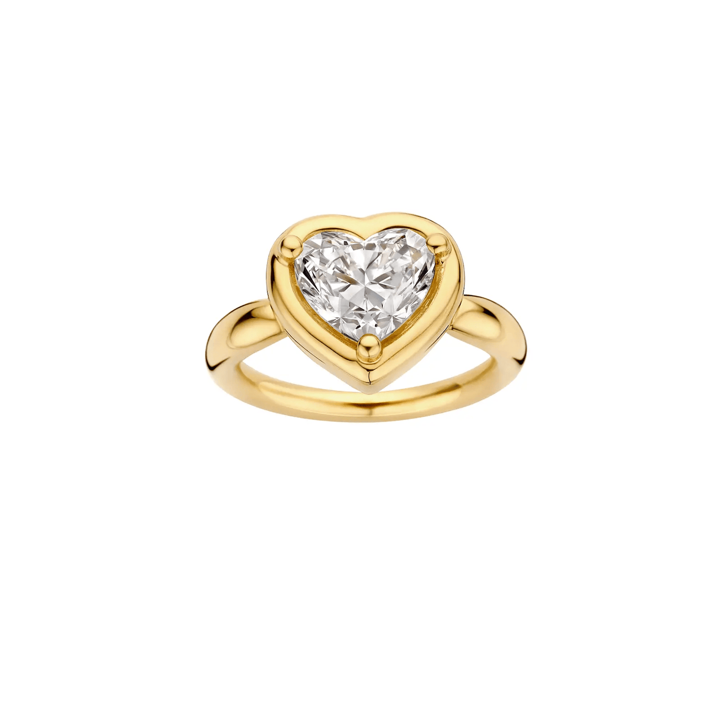2.0 CT Heart Cut Bezel Solitaire Style Diamond Engagement Ring