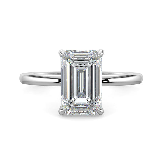 Mackenzie-1.0 Carats Emerald Moissanite Solitaire Engagement Ring