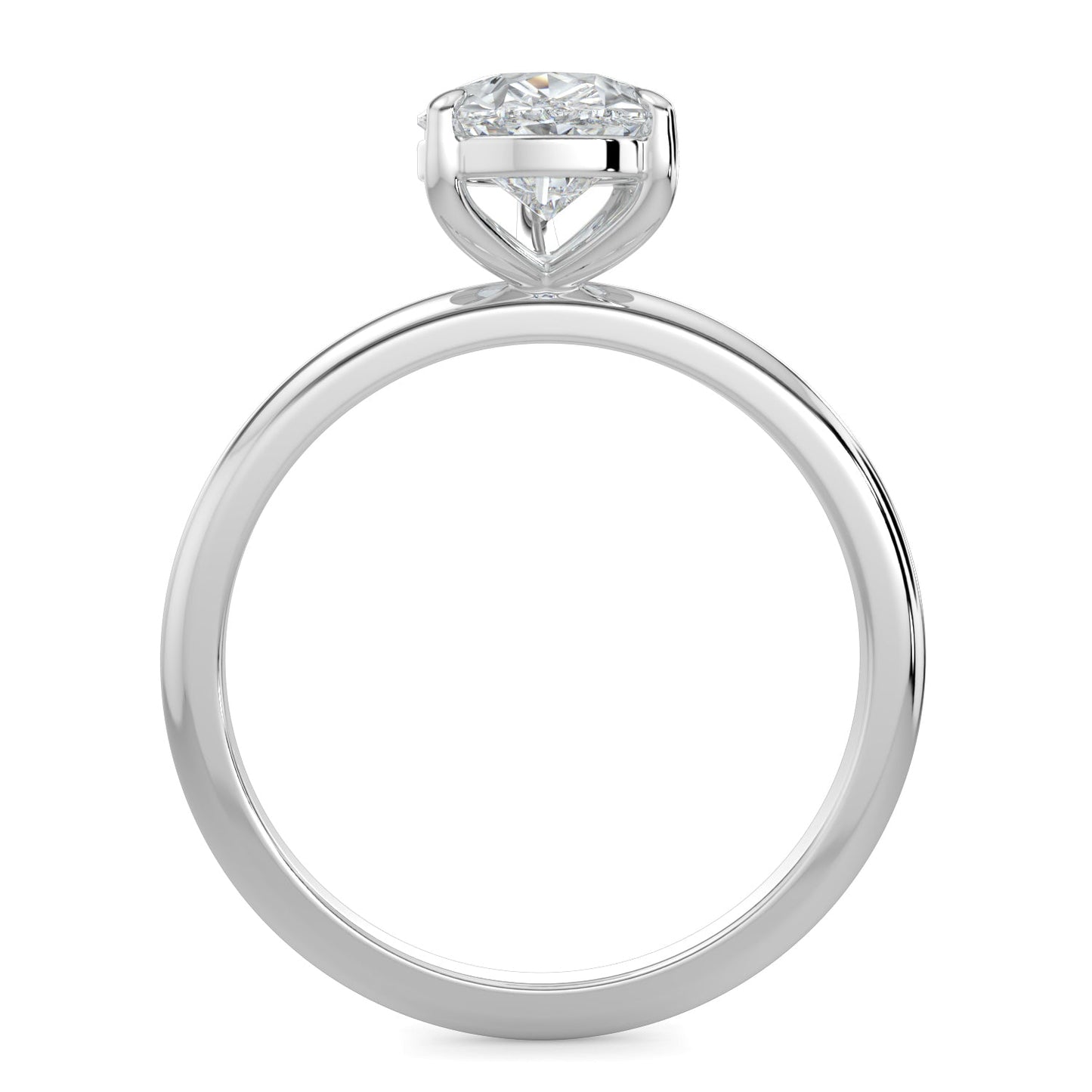 Violet-1.0 Carats Pear Moissanite Solitaire Engagement Ring