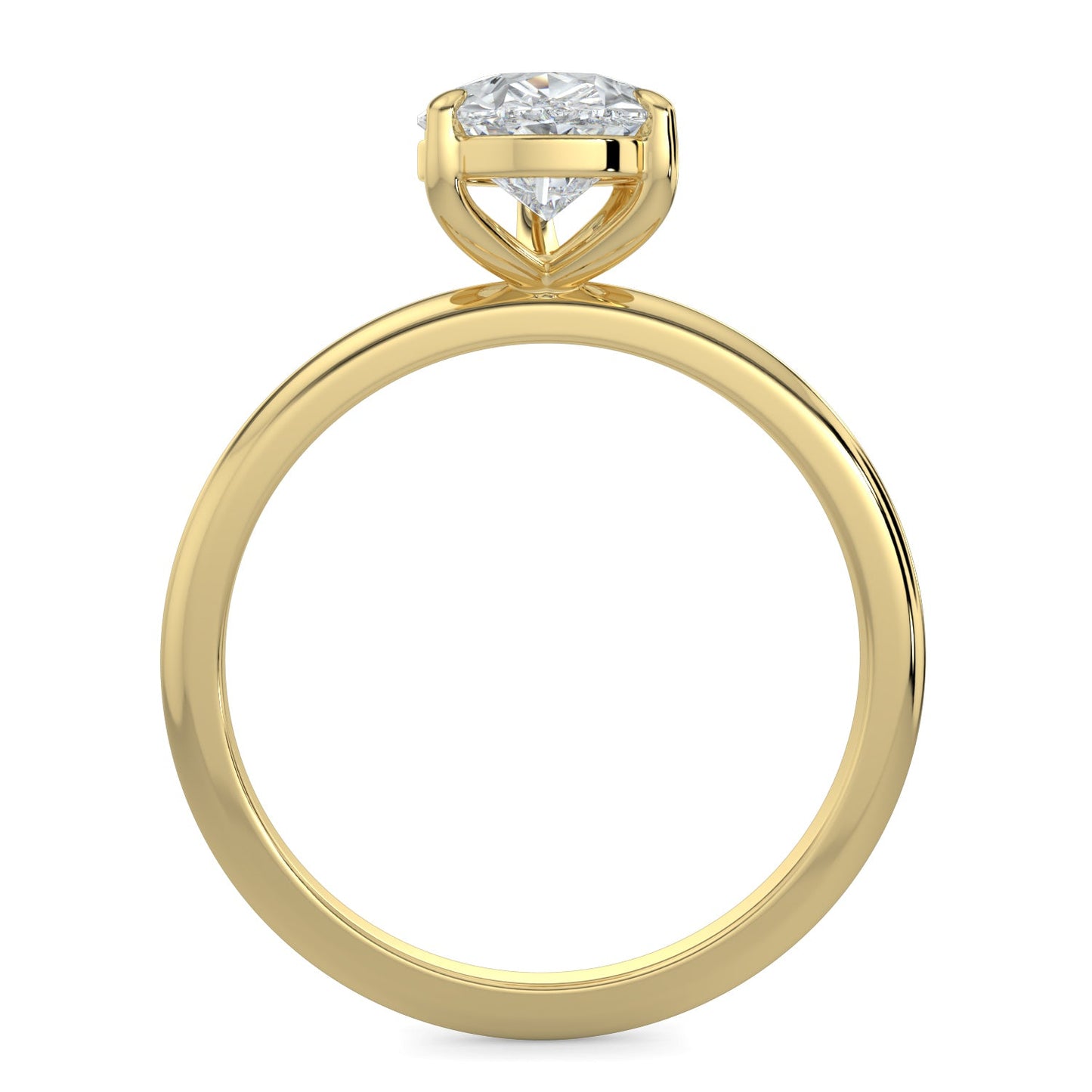 Violet-1.0 Carats Pear Moissanite Solitaire Engagement Ring