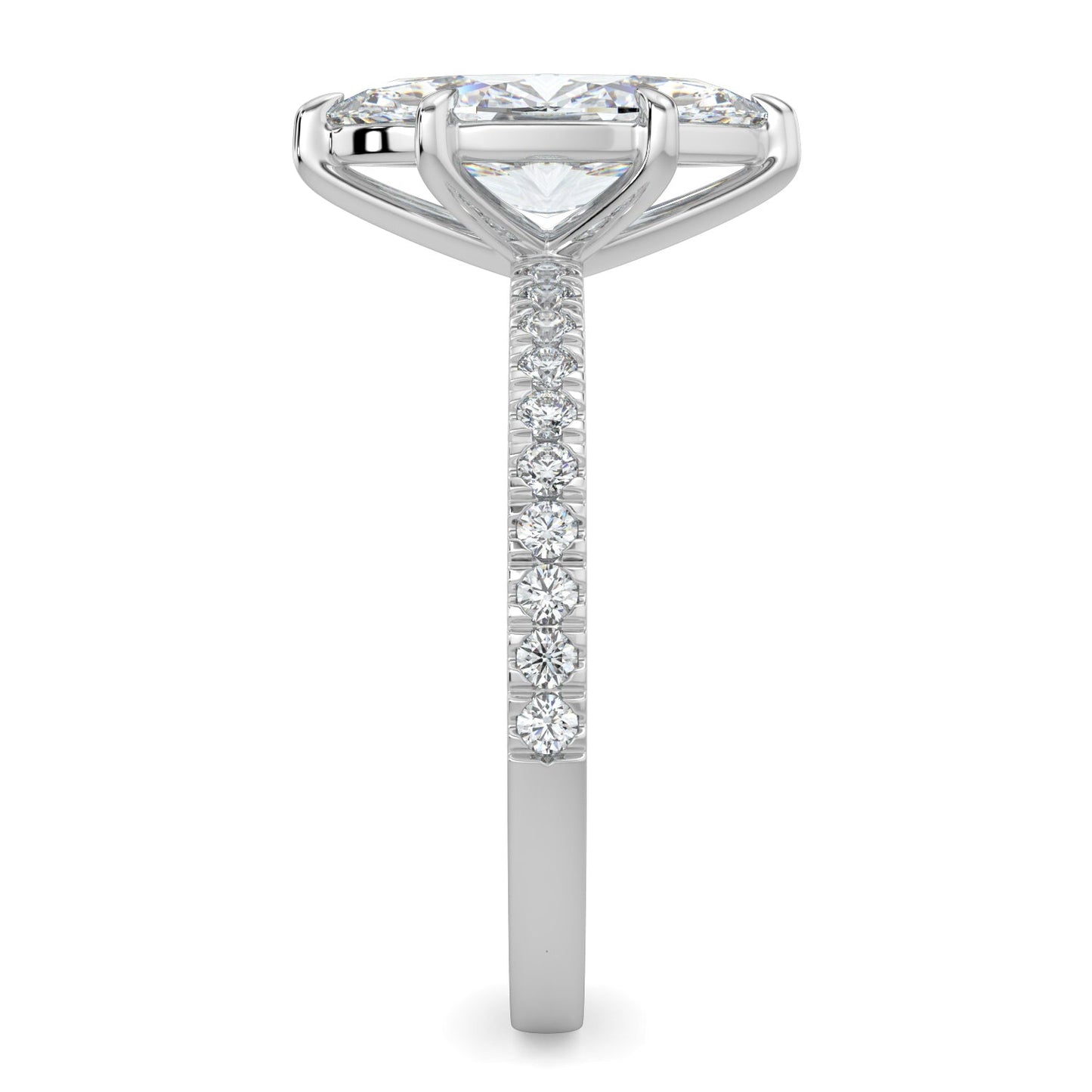 Sydney-1.20 Carats Marquise Moissanite Pave Setting Engagement Ring