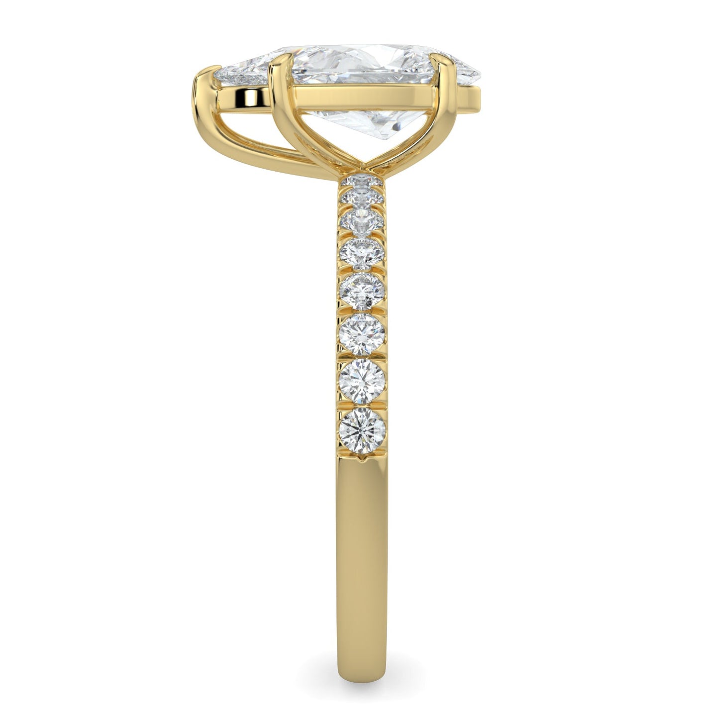 Lucy-1.0 Carats Pear Moissanite Pave Setting Engagement Ring