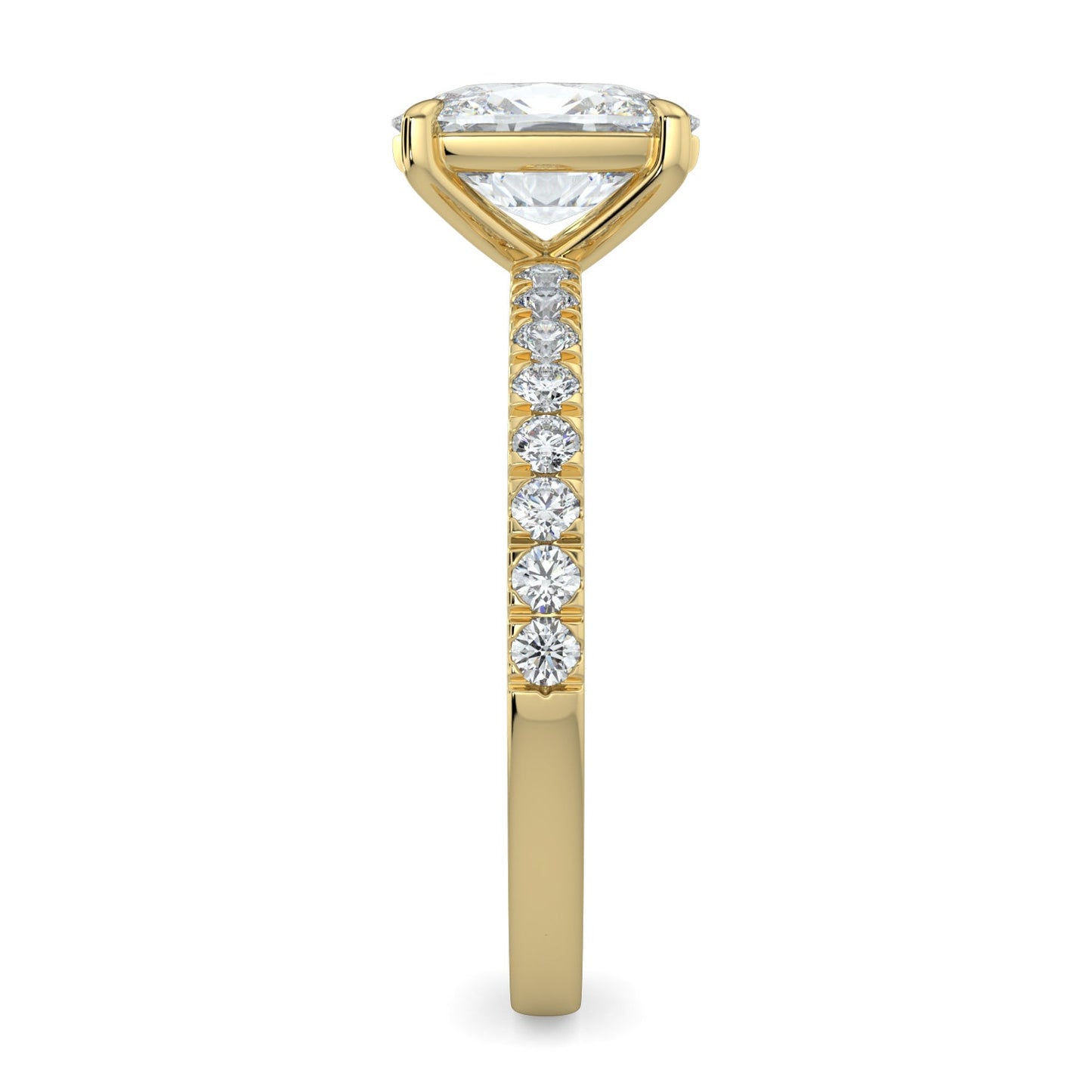 Mia-1.50 Carats Cushion Moissanite Pave Setting Engagement Ring