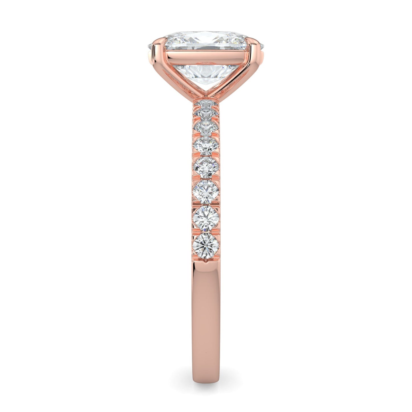 Mia-1.50 Carats Cushion Moissanite Pave Setting Engagement Ring