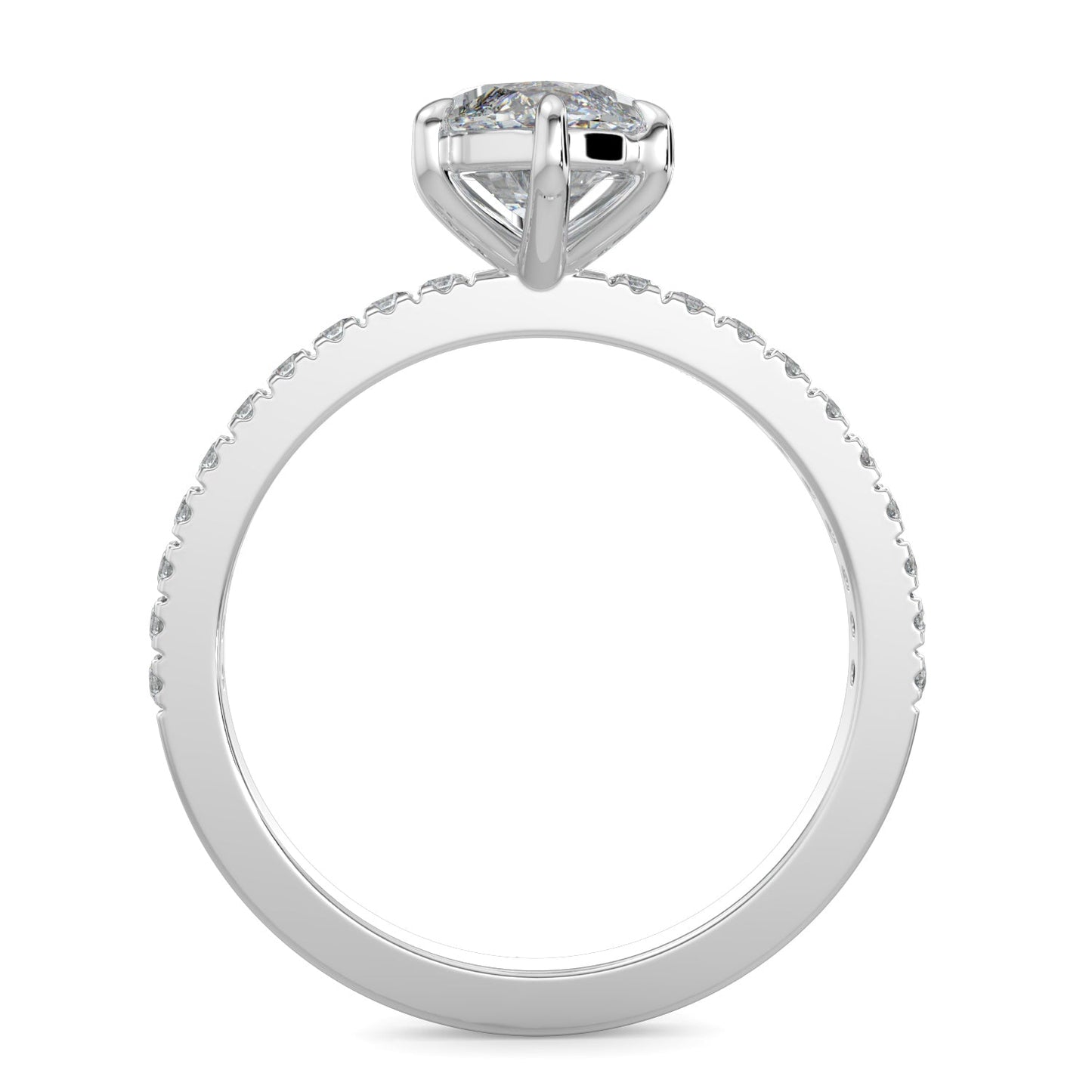 Sydney-1.20 Carats Marquise Moissanite Pave Setting Engagement Ring