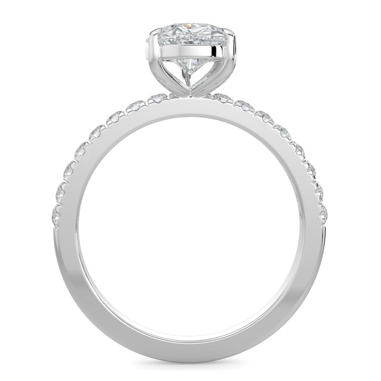Lucy-1.0 Carats Pear Moissanite Pave Setting Engagement Ring