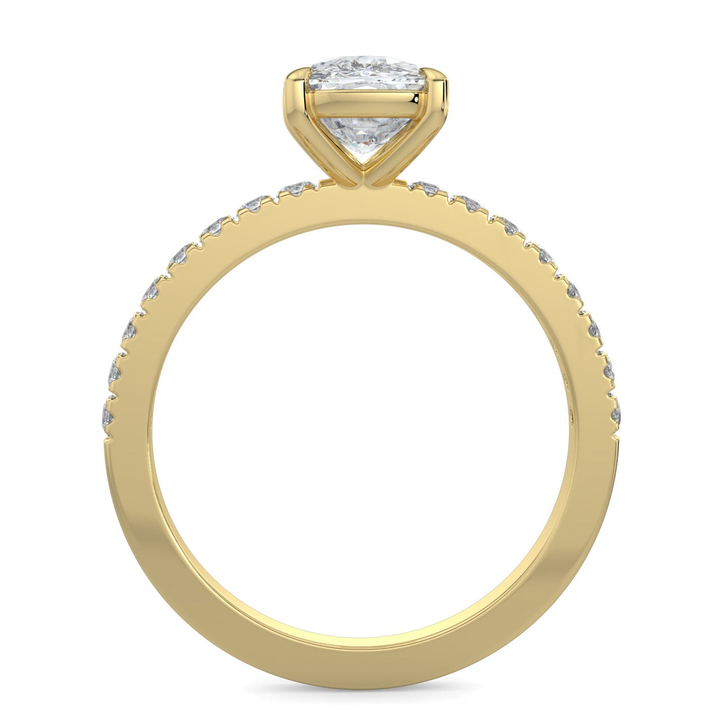 Mia-1.50 Carats Cushion Moissanite Pave Setting Engagement Ring