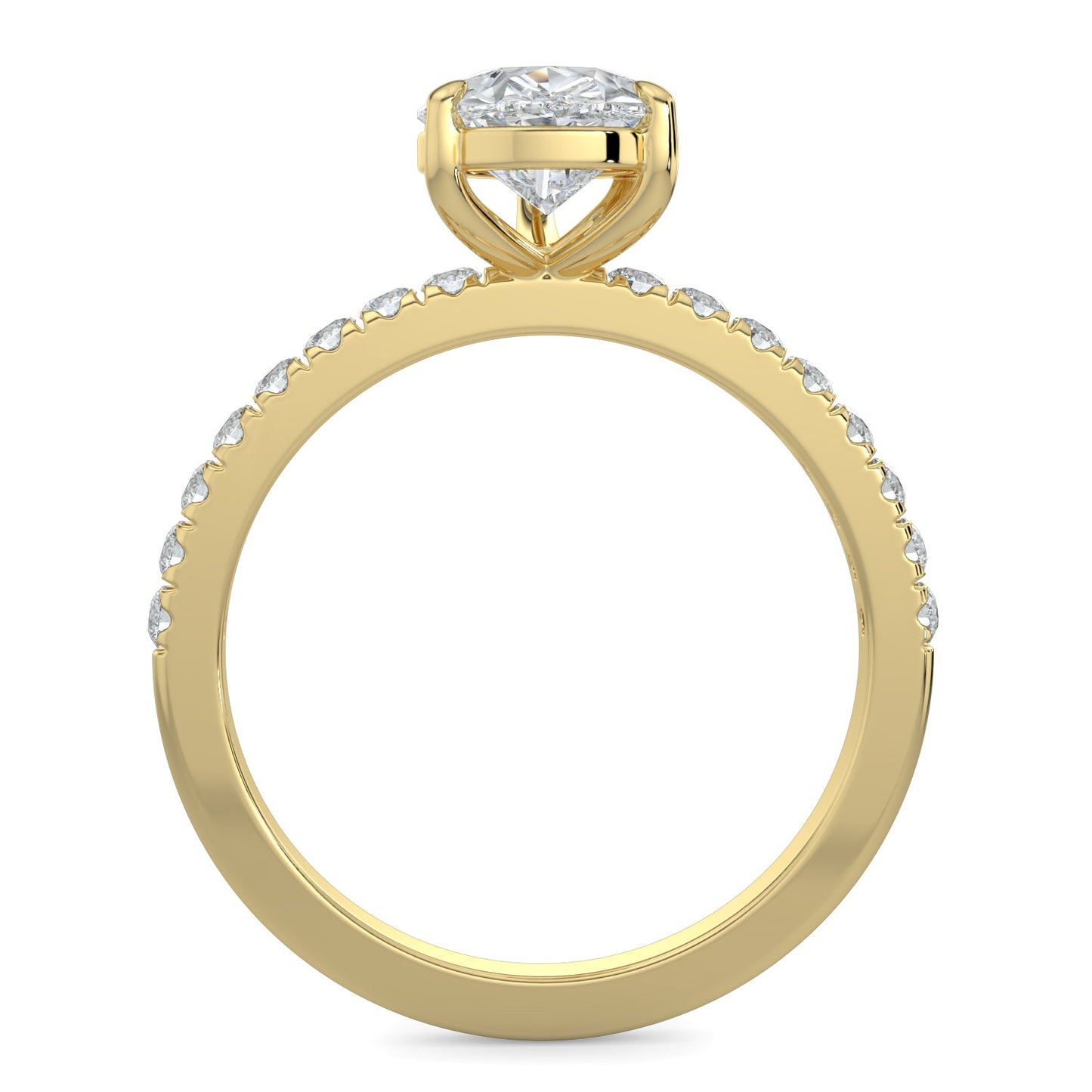Lucy-1.0 Carats Pear Moissanite Pave Setting Engagement Ring