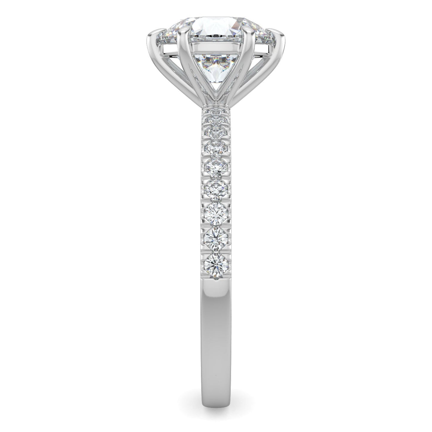 Hailey-1.20 Carats Round Moissanite Pave Setting Engagement Ring