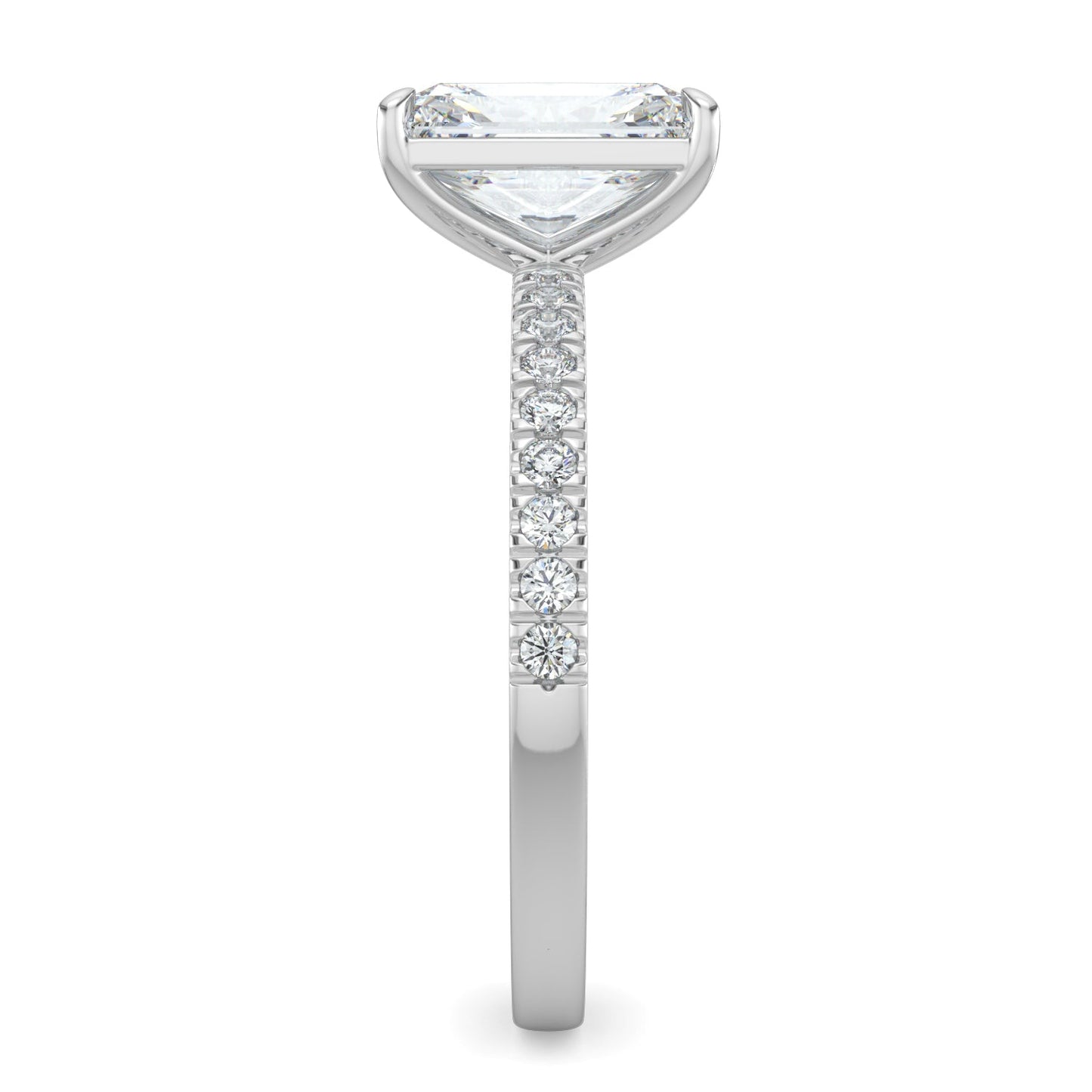 Natalie-1.0 Carats Radiant Moissanite Pave Setting Engagement Ring