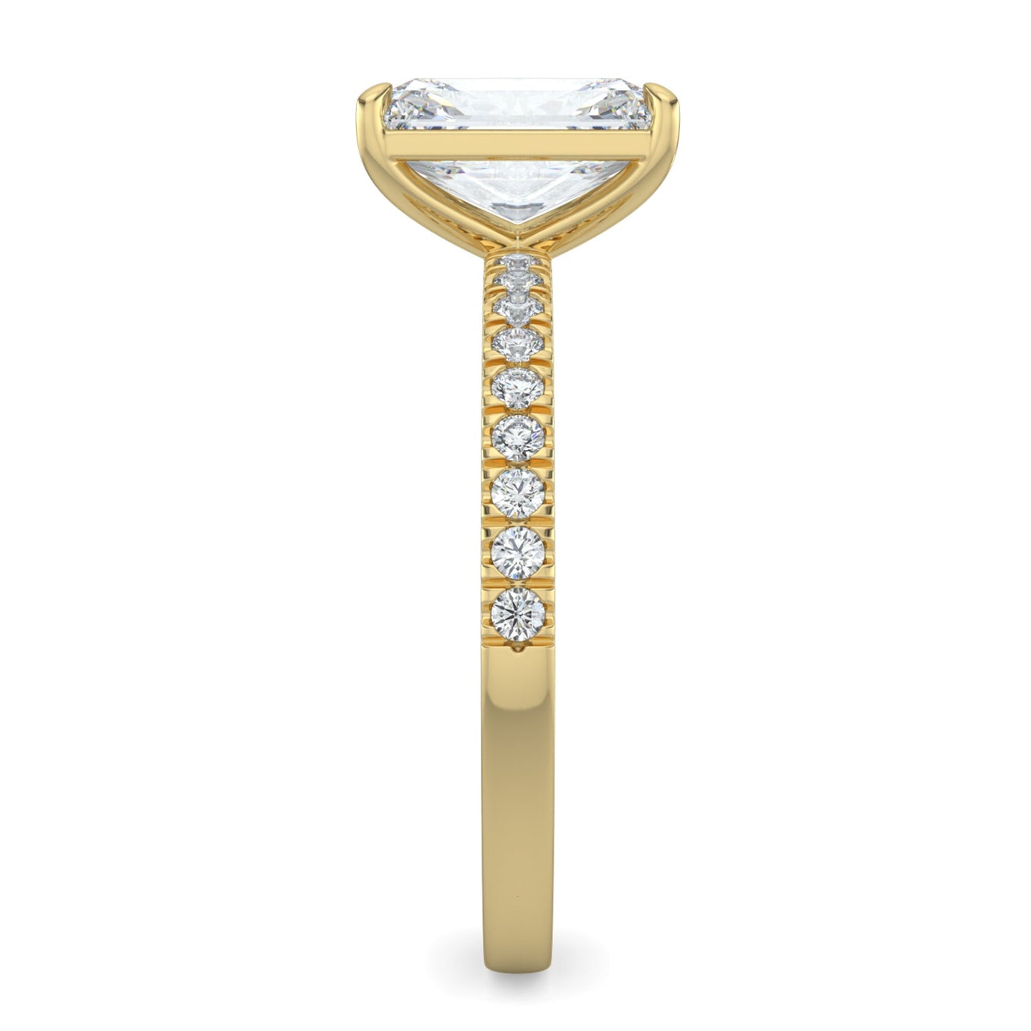 Natalie-1.0 Carats Radiant Moissanite Pave Setting Engagement Ring