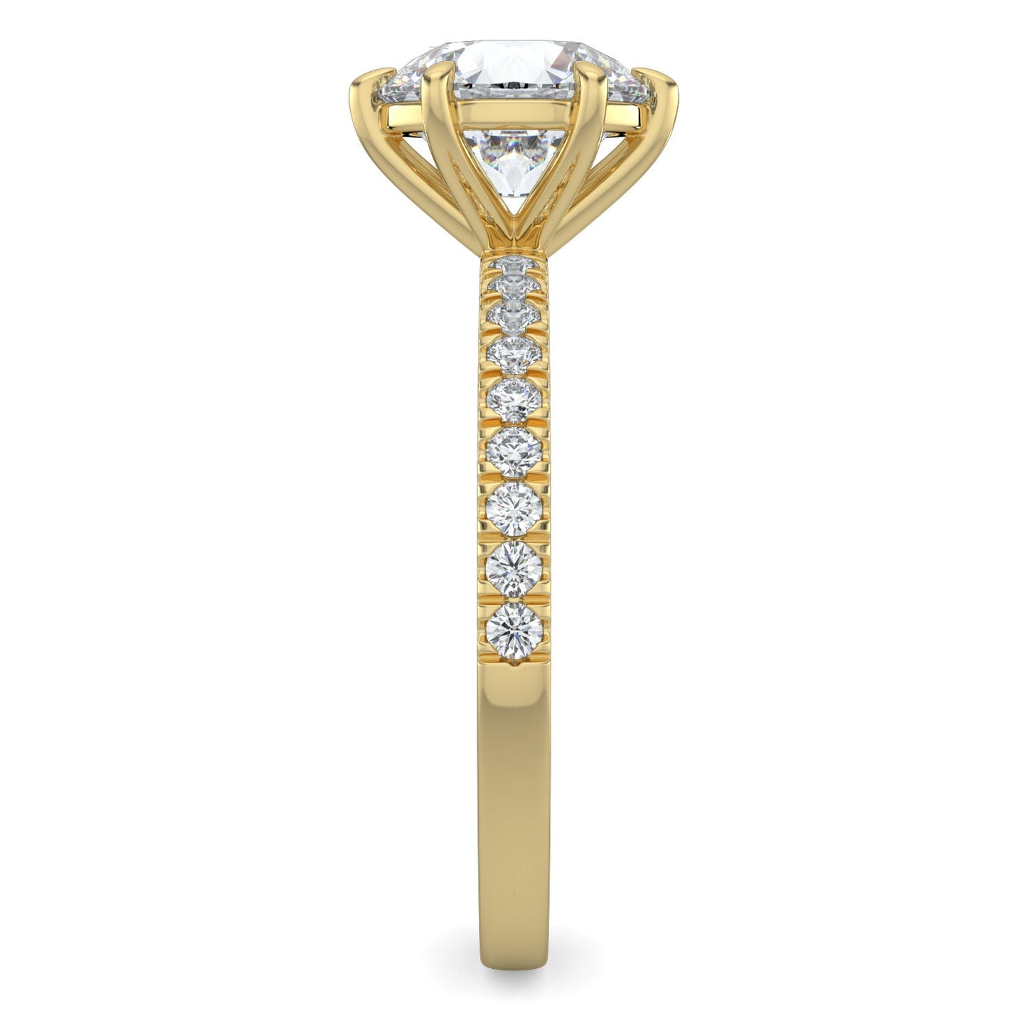 Hailey-1.20 Carats Round Moissanite Pave Setting Engagement Ring