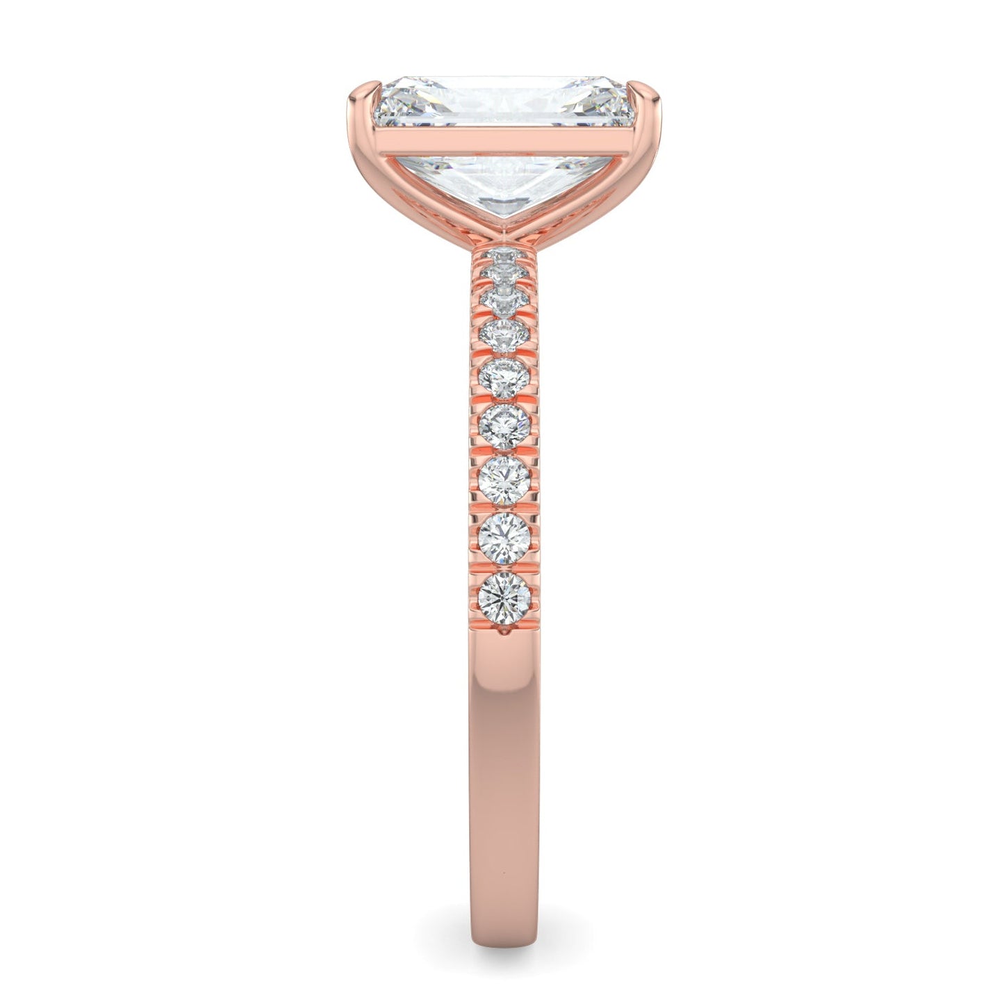 Natalie-1.0 Carats Radiant Moissanite Pave Setting Engagement Ring