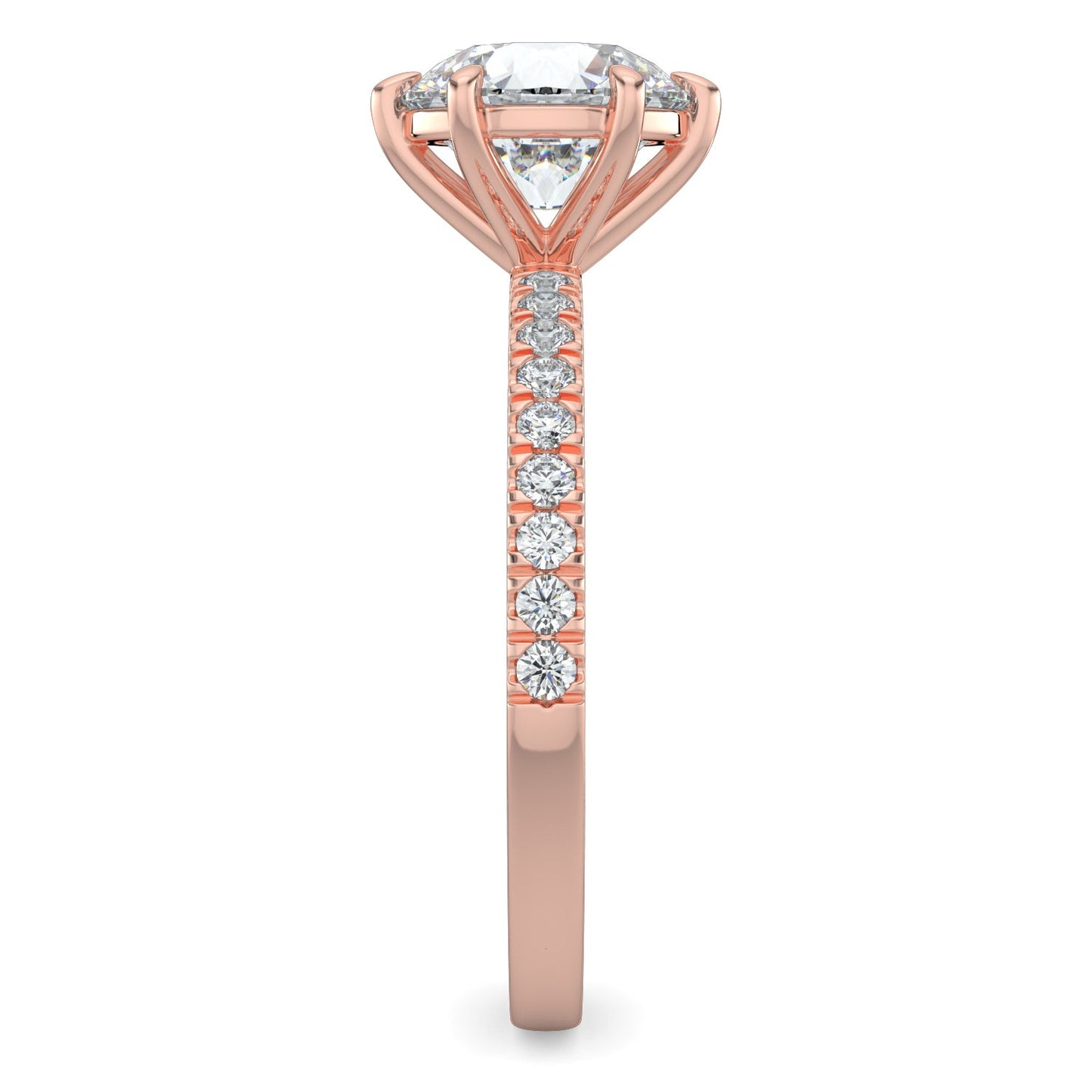 Hailey-1.20 Carats Round Moissanite Pave Setting Engagement Ring