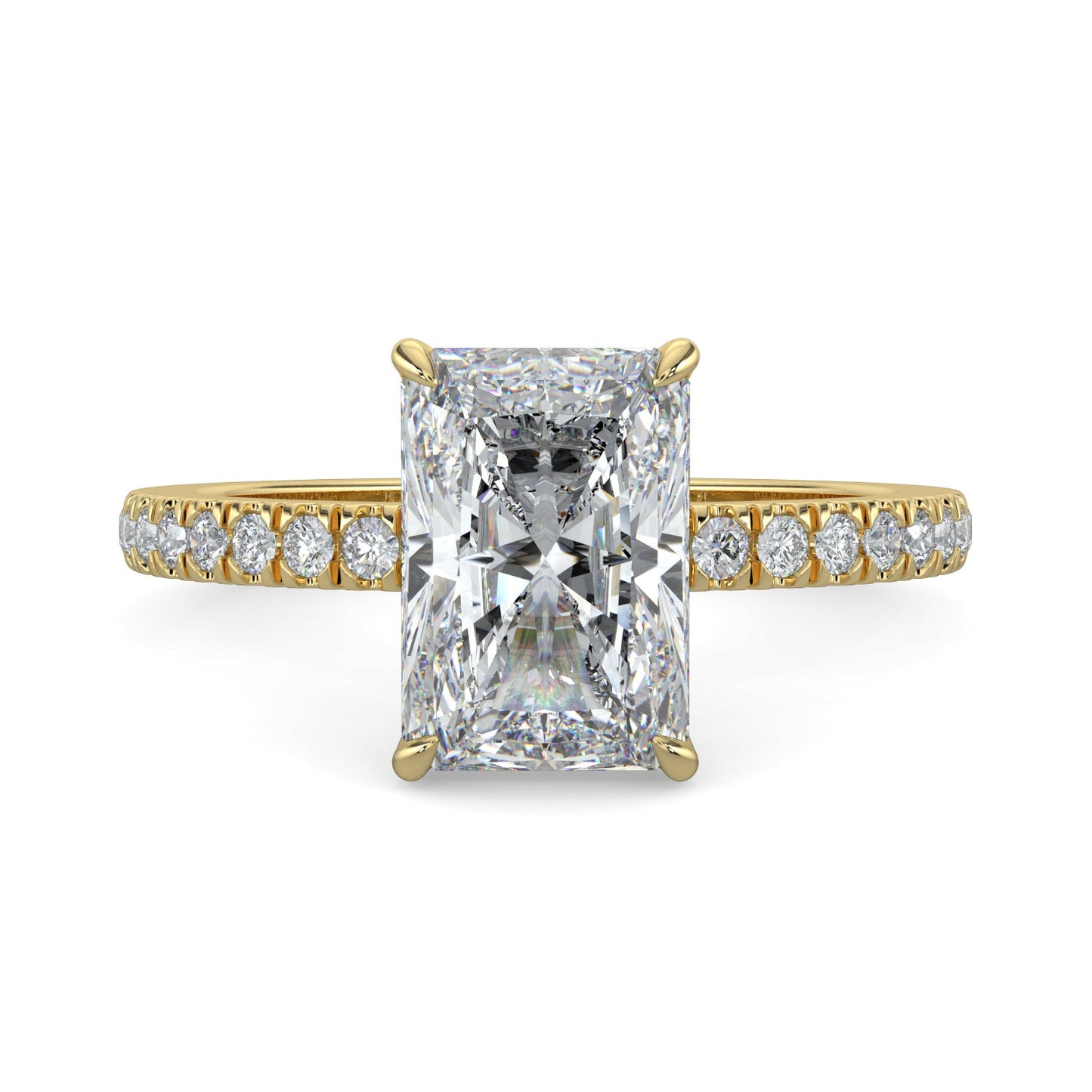 Natalie-1.0 Carats Radiant Moissanite Pave Setting Engagement Ring