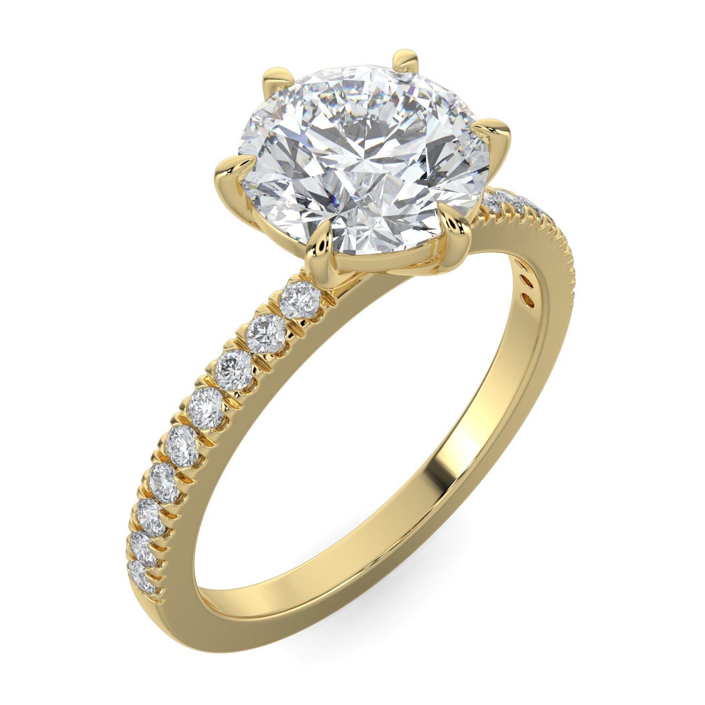 Hailey-1.20 Carats Round Moissanite Pave Setting Engagement Ring