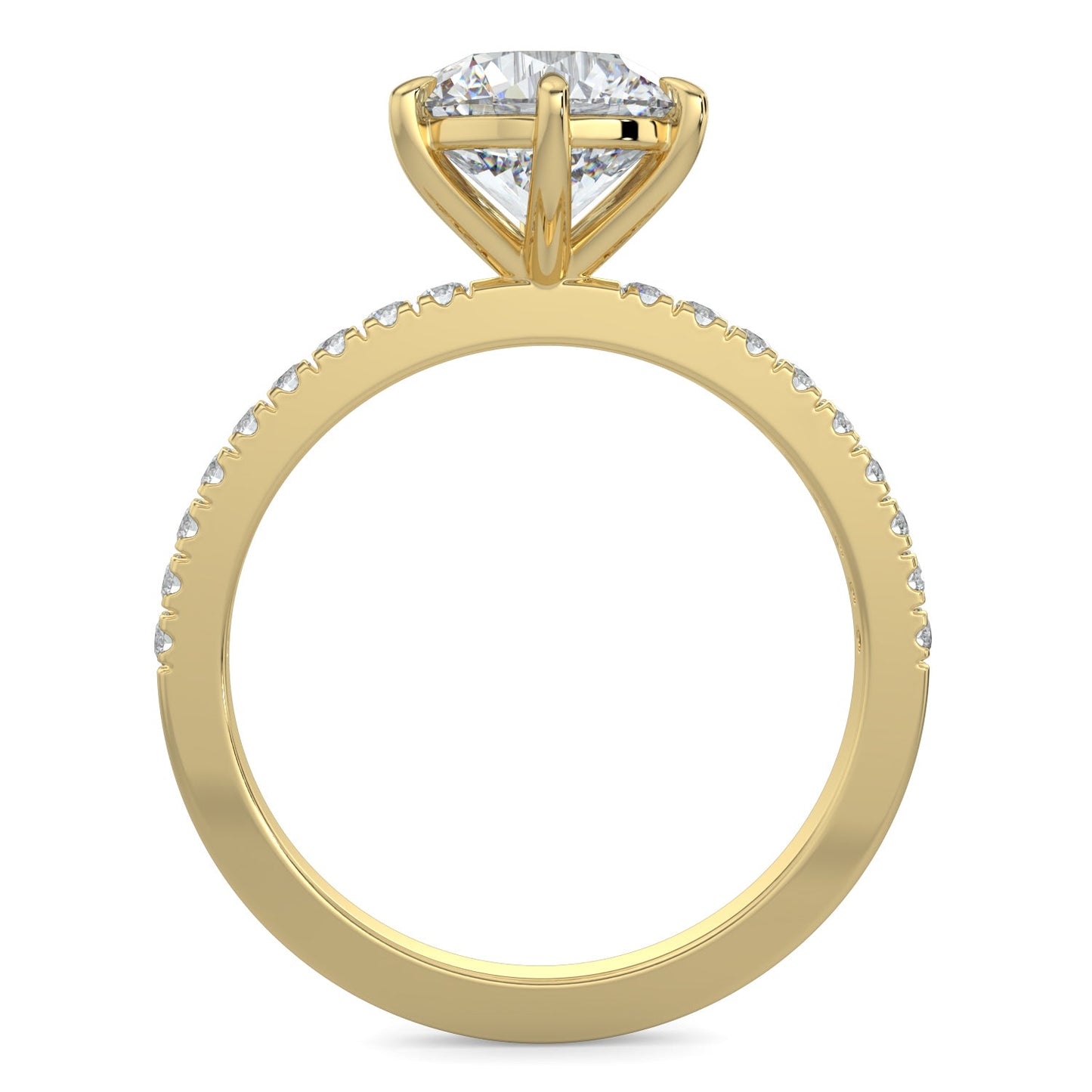 Hailey-1.20 Carats Round Moissanite Pave Setting Engagement Ring