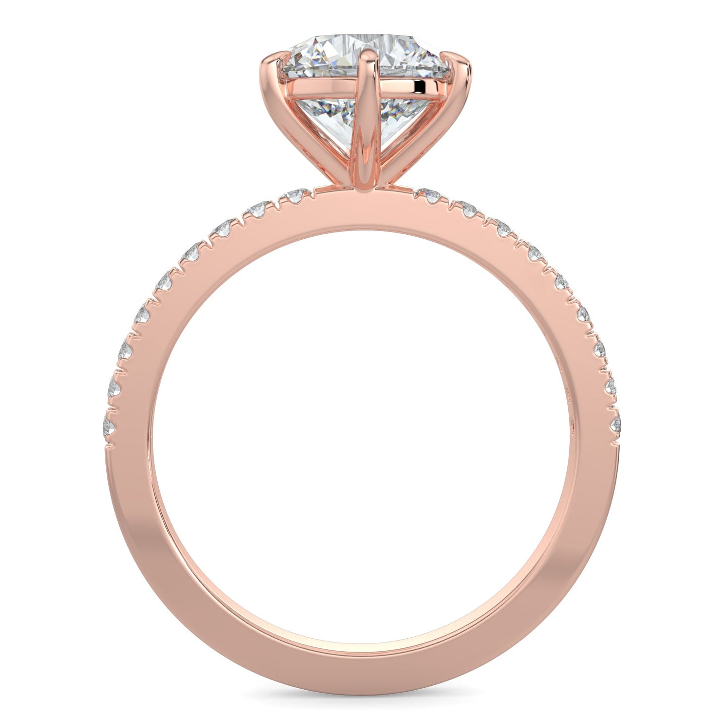 Hailey-1.20 Carats Round Moissanite Pave Setting Engagement Ring