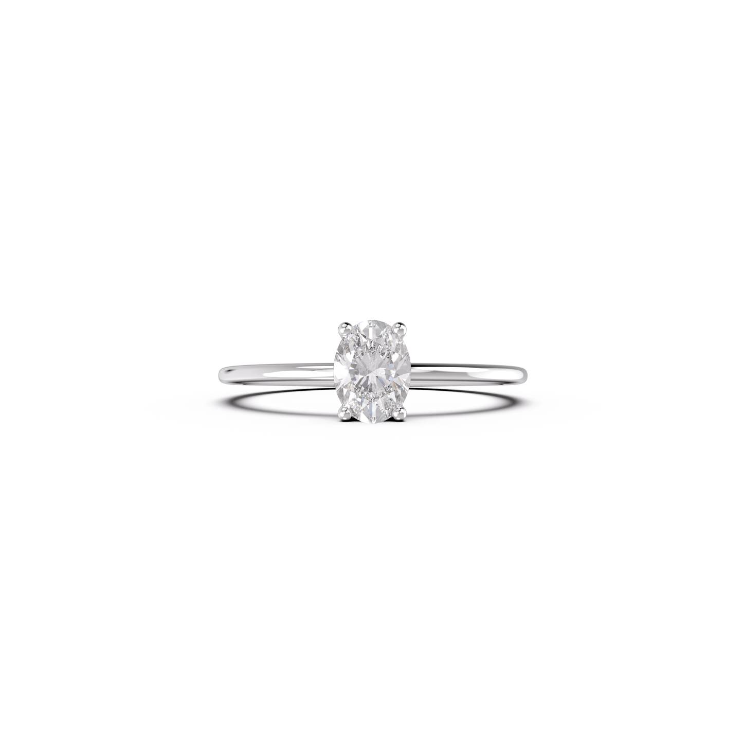 Lola-0.53 Carats Oval Moissanite Solitaire Engagement Ring