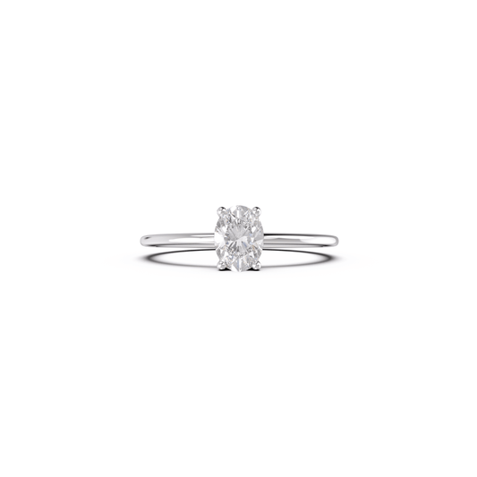 Lola-0.53 Carats Oval Moissanite Solitaire Engagement Ring