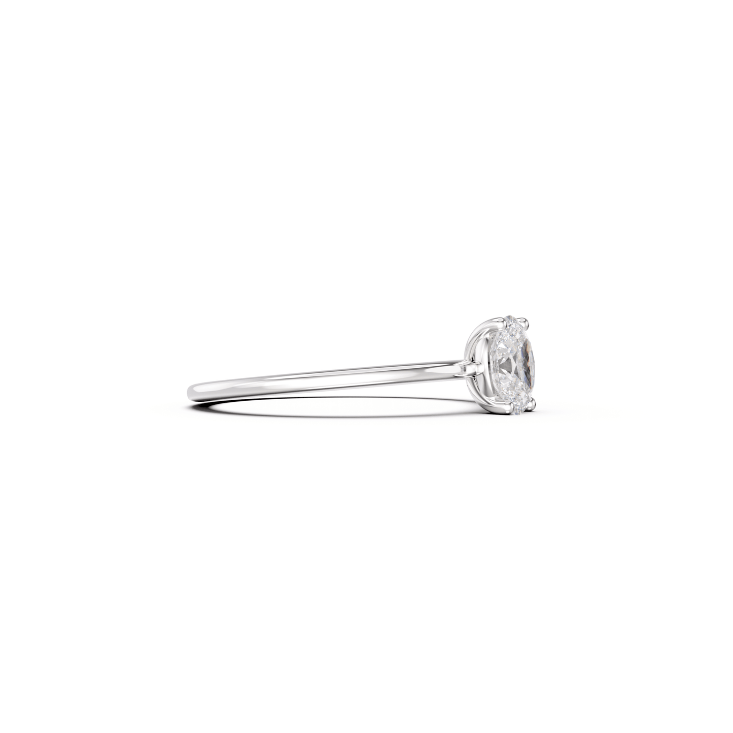 Lola-0.53 Carats Oval Moissanite Solitaire Engagement Ring
