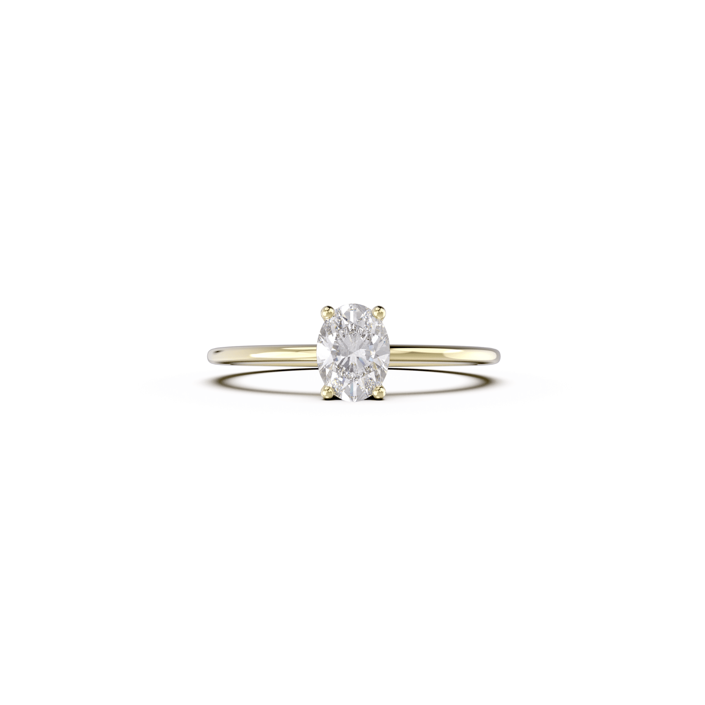 Lola-0.53 Carats Oval Moissanite Solitaire Engagement Ring