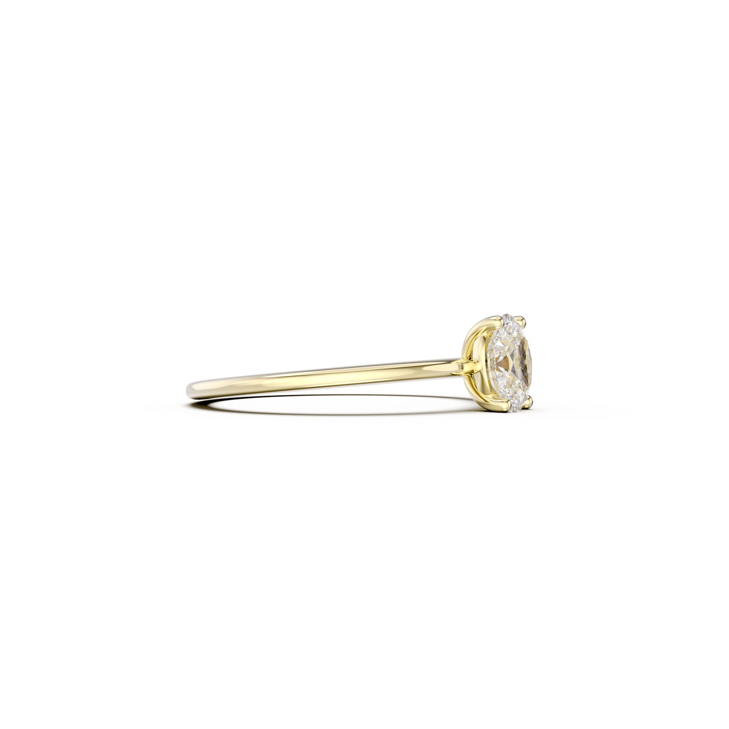 Lola-0.53 Carats Oval Moissanite Solitaire Engagement Ring