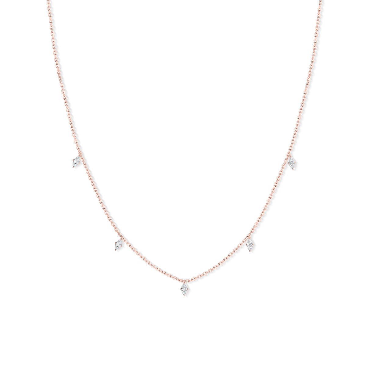 Chloe-0.06 Carats Marquise Moissanite Dainty Necklace