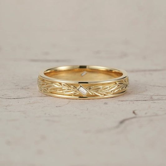 Buguatte Moissanite diamond Men's Wedding Band