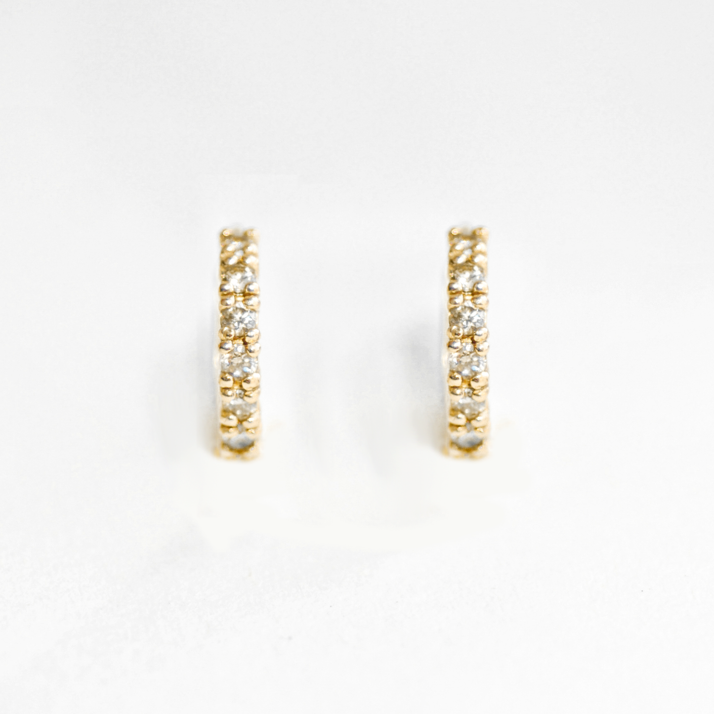 0.14 CT Round Moissanite Hoop Stud Earrings