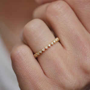 0.13 TCW Round Lab Grown Bezel setting Wedding Band