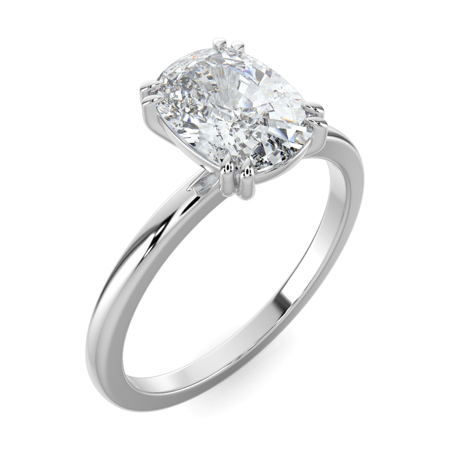 Scarlett-1.0 Carats Cushion Moissanite Solitaire Engagement Ring