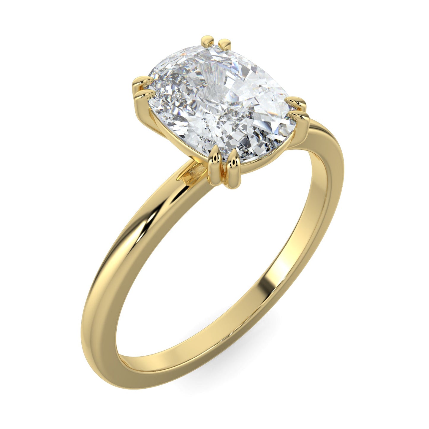 Scarlett-1.0 Carats Cushion Moissanite Solitaire Engagement Ring