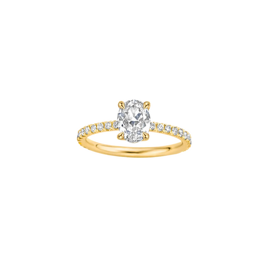 1.20 CT Oval Diamond Pave Settings Engagement Ring