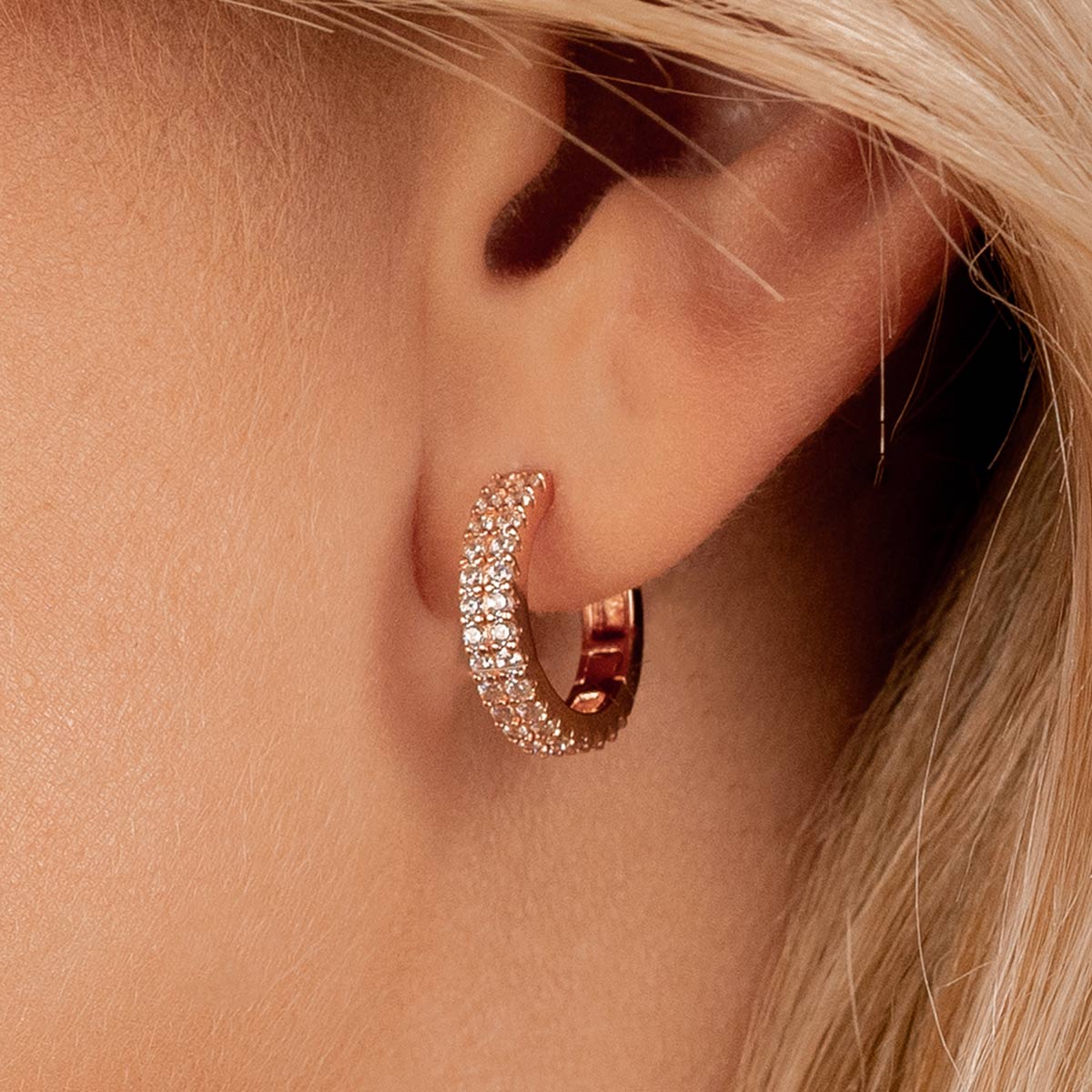 Victoria- 1.0 TCW Round Moissanite Hoop Stud Earrings