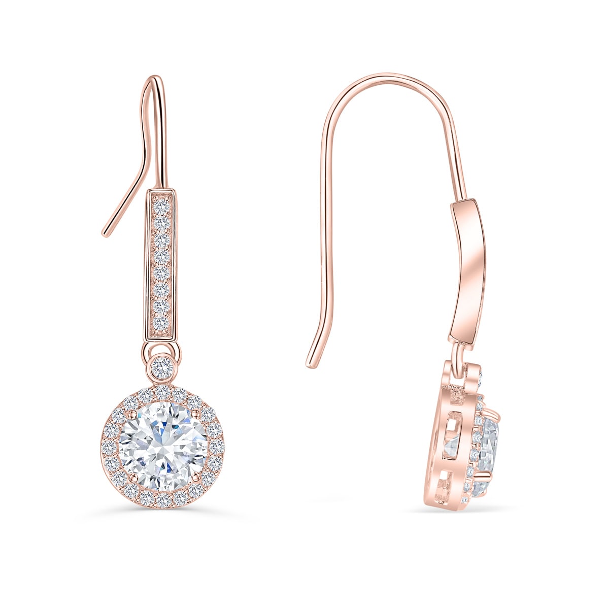 Leah- 1.0 CT Round Moissanite  Drizzle Drop Earrings Stud Earrings