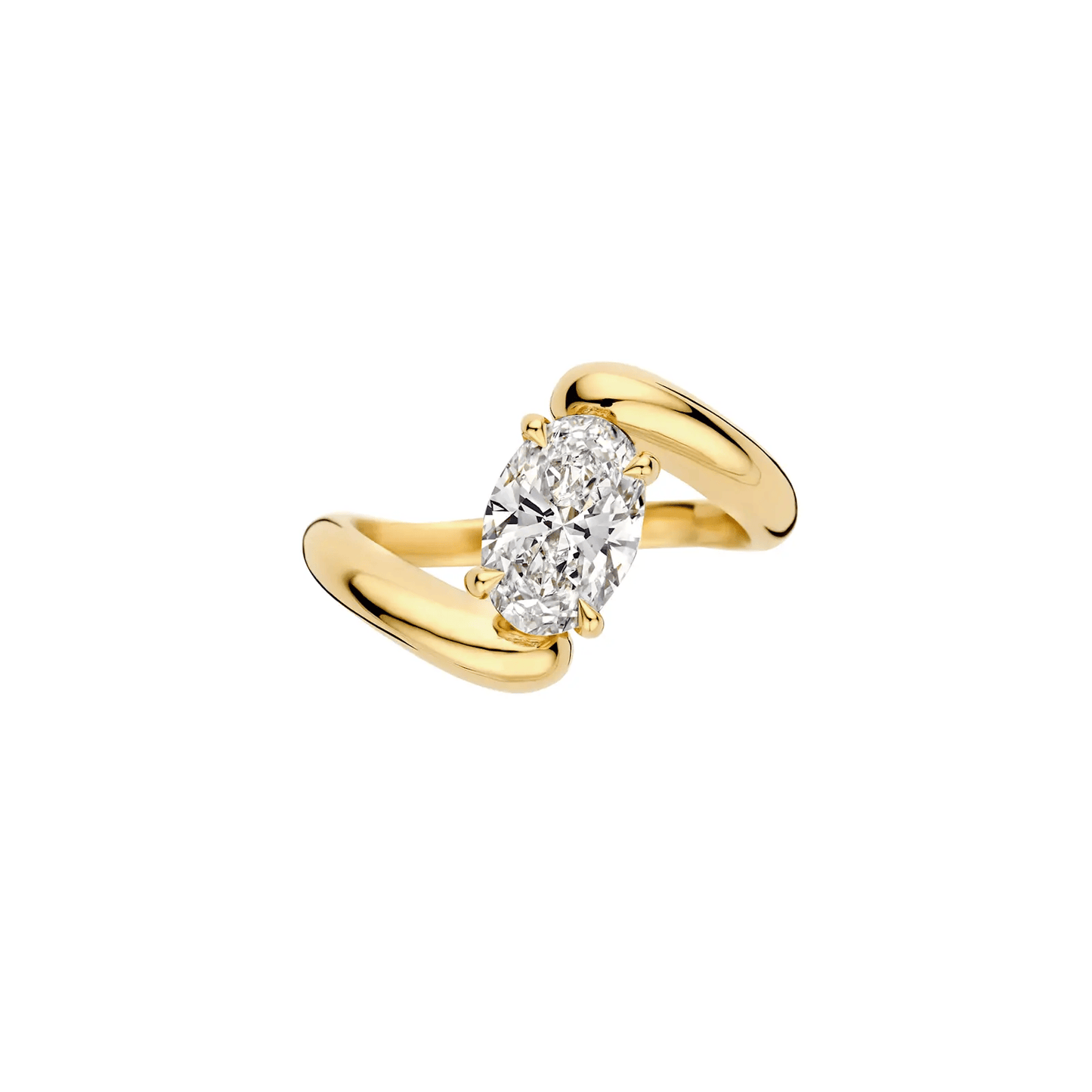 1.50 CT Oval Cut Bypass Style Diamond Engagement Ring